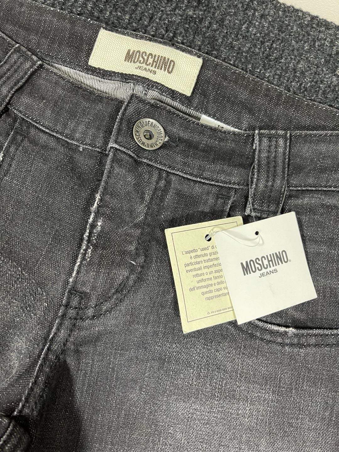 Moschino Jeans Slim Fit NWT Size 29 Black Distressed Denim Pants 2