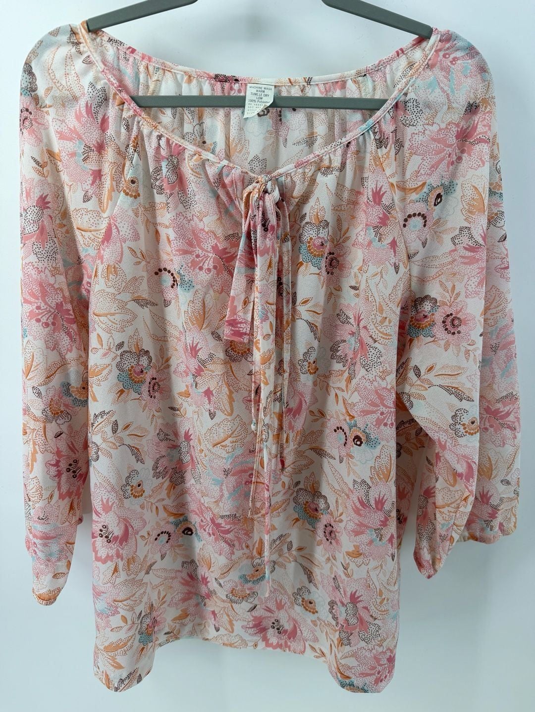 Vintage 1970s Floral Peasant Blouse Xl-1X Boho Cottagecore 2