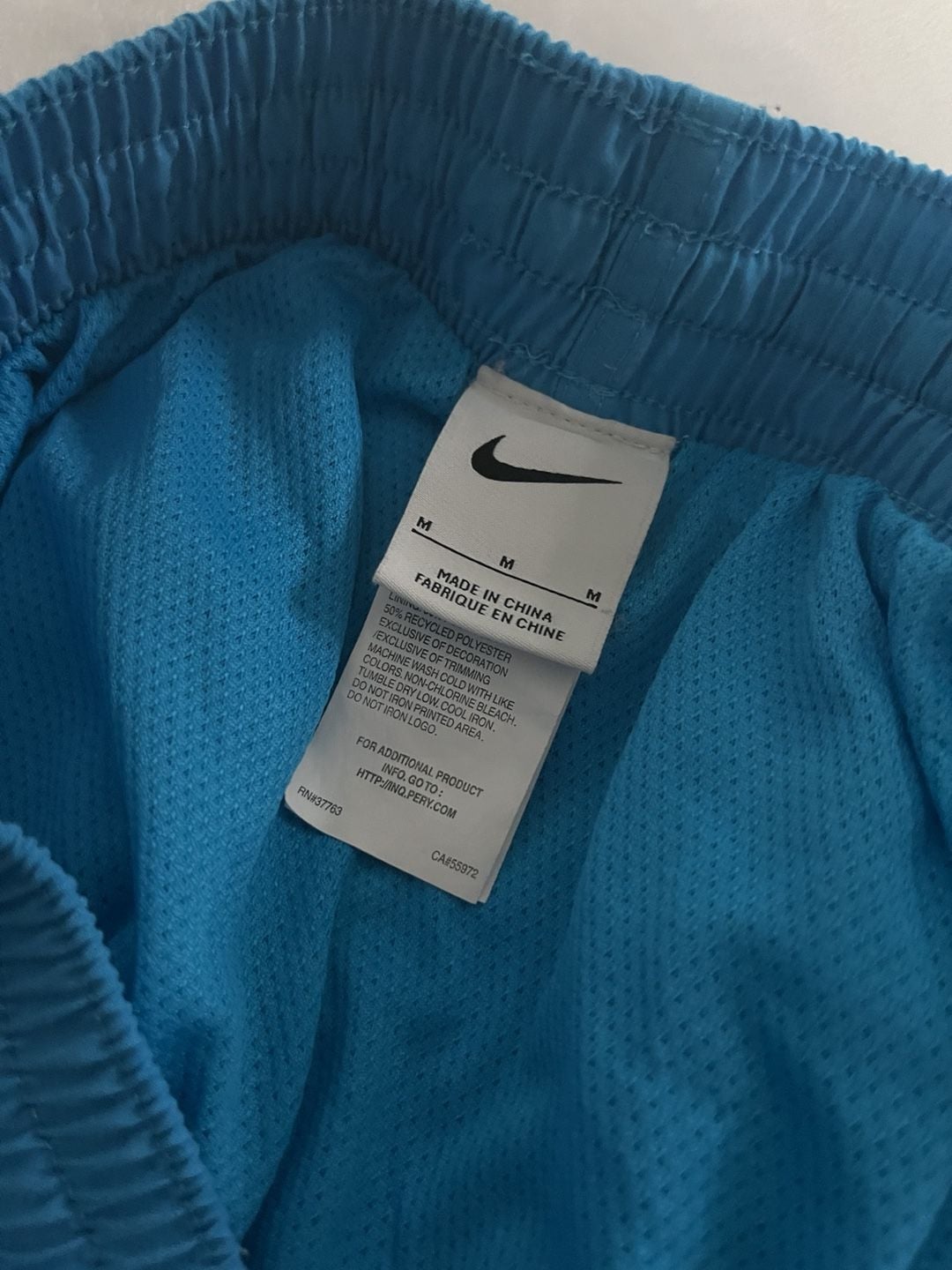 Nike Swim Shorts Size M Blue Logo Graphic Drawstring 5