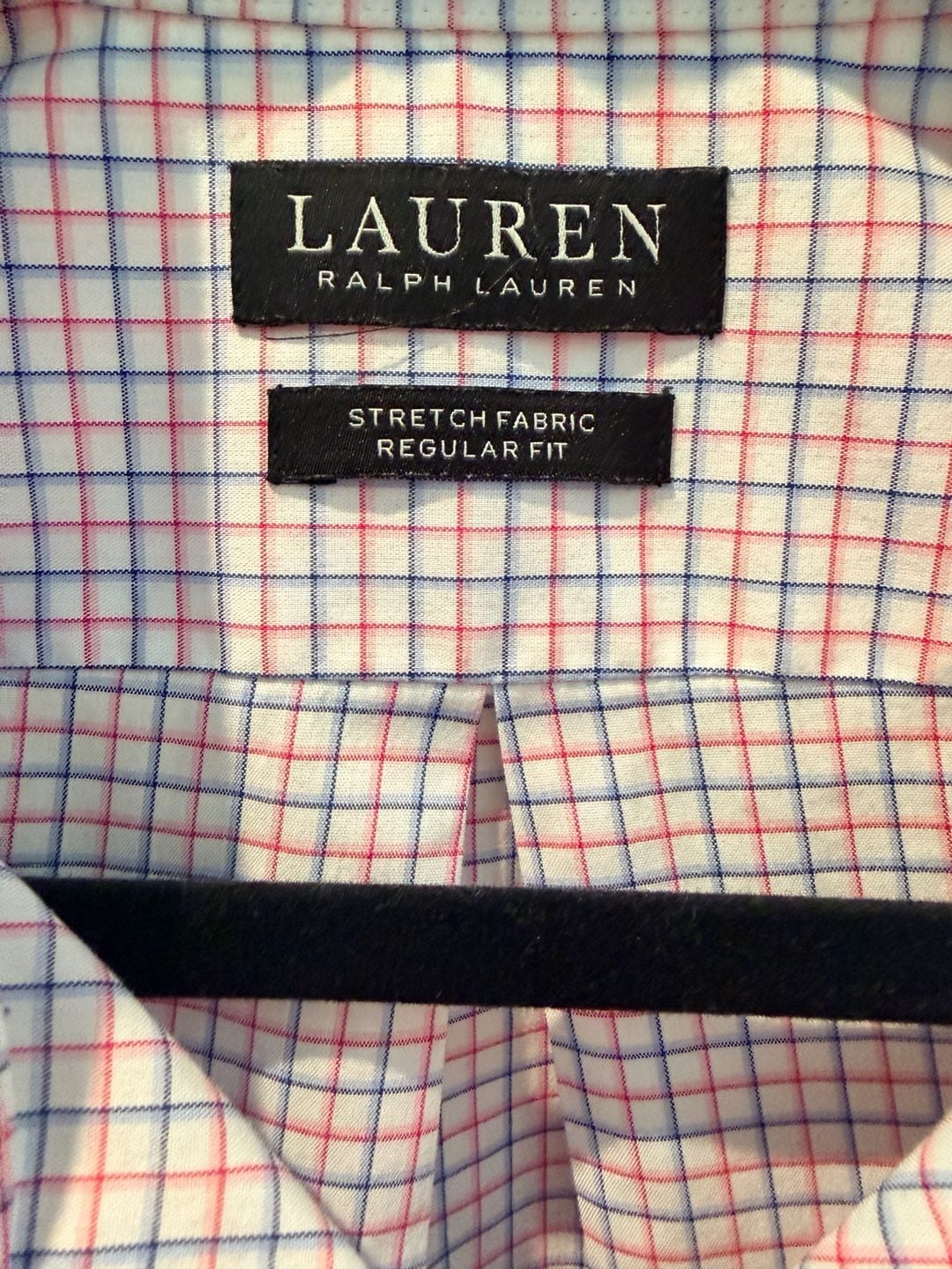 Lauren Ralph Lauren Dress Shirt Size 16.5 32/33 Plaid Stretch Regular Fit 3