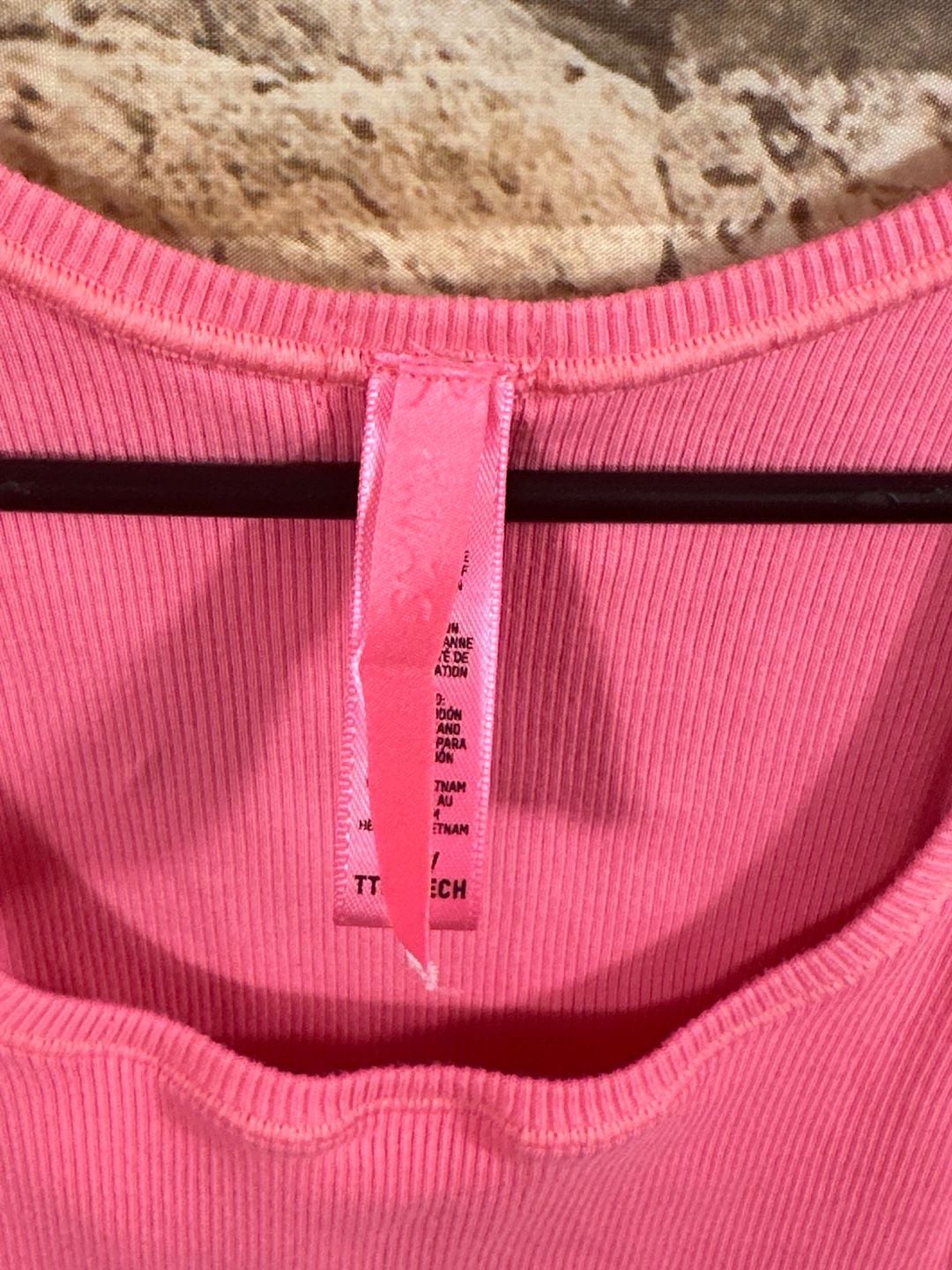 SKIMS Cotton Rib Tank Top Size XXS/XS Pink Crop Scoop Neck 4