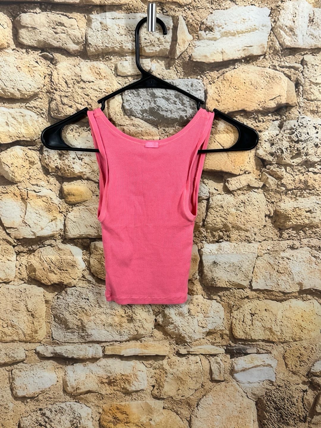 SKIMS Cotton Rib Tank Top Size XXS/XS Pink Crop Scoop Neck 6