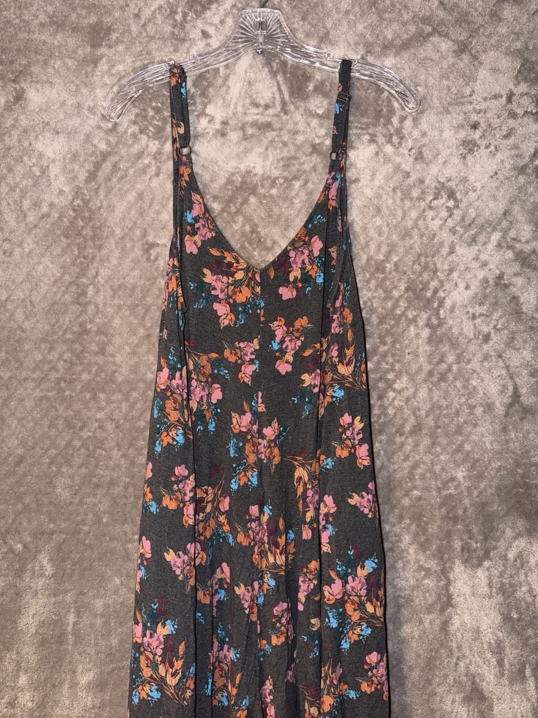 Torrid Floral Wide Leg Jumpsuit Size 2X Charcoal Gray Pockets 9
