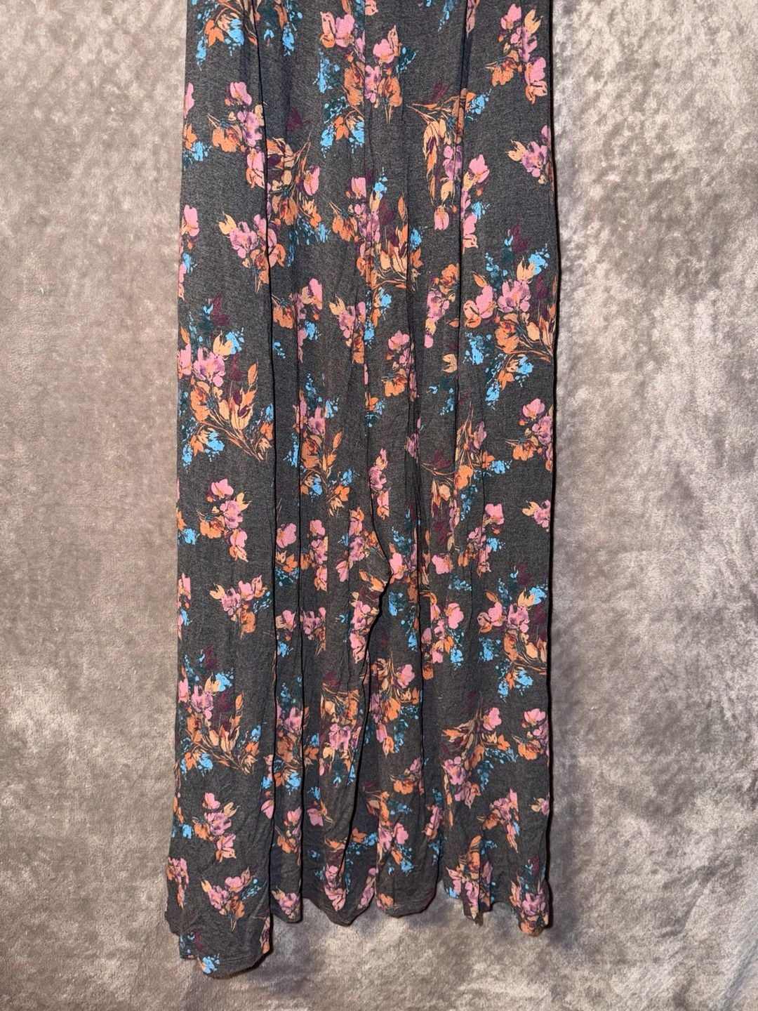 Torrid Floral Wide Leg Jumpsuit Size 2X Charcoal Gray Pockets 10