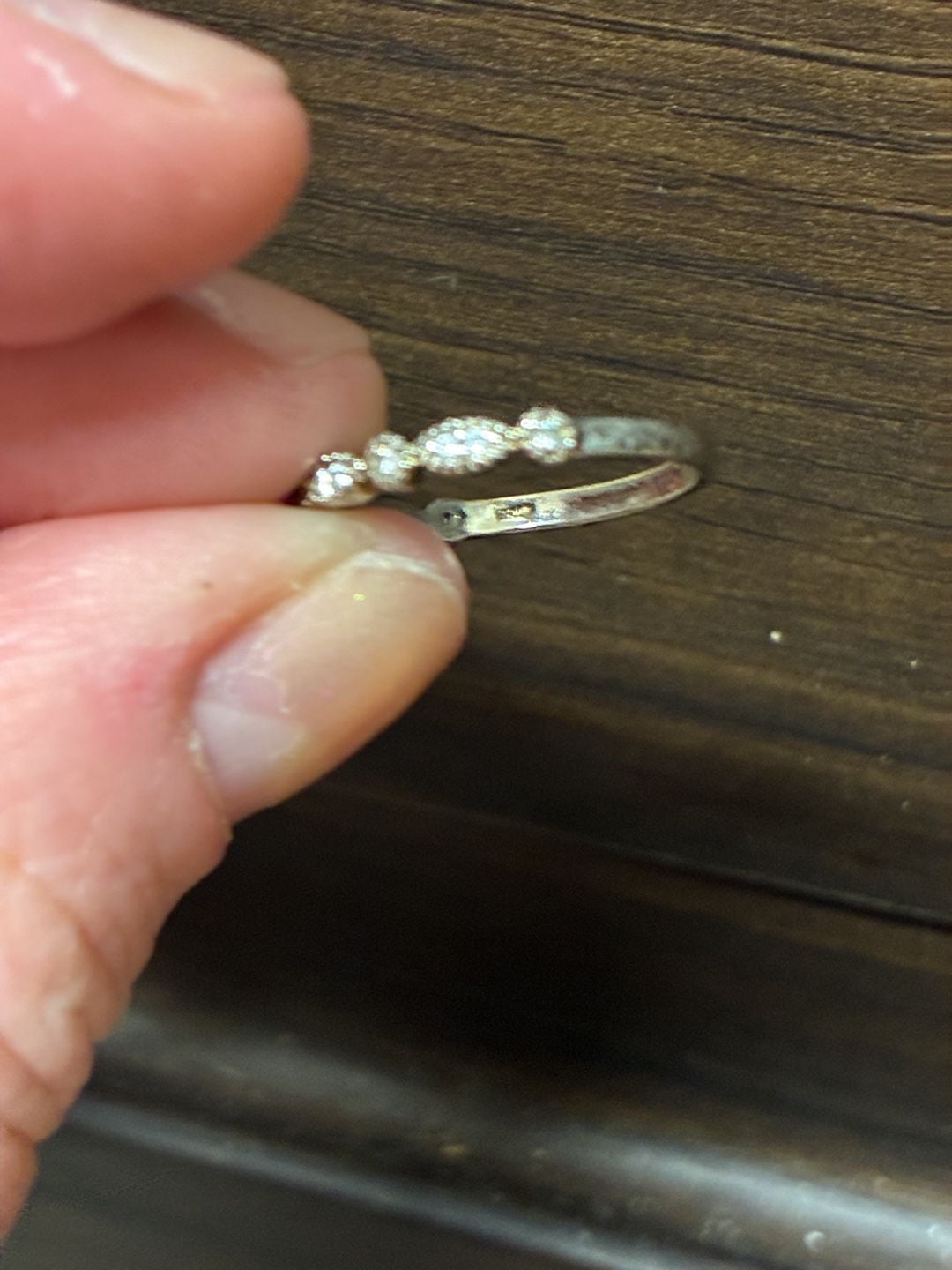 Modern 925 Sterling Silver CZ Milgrain Band Ring 4
