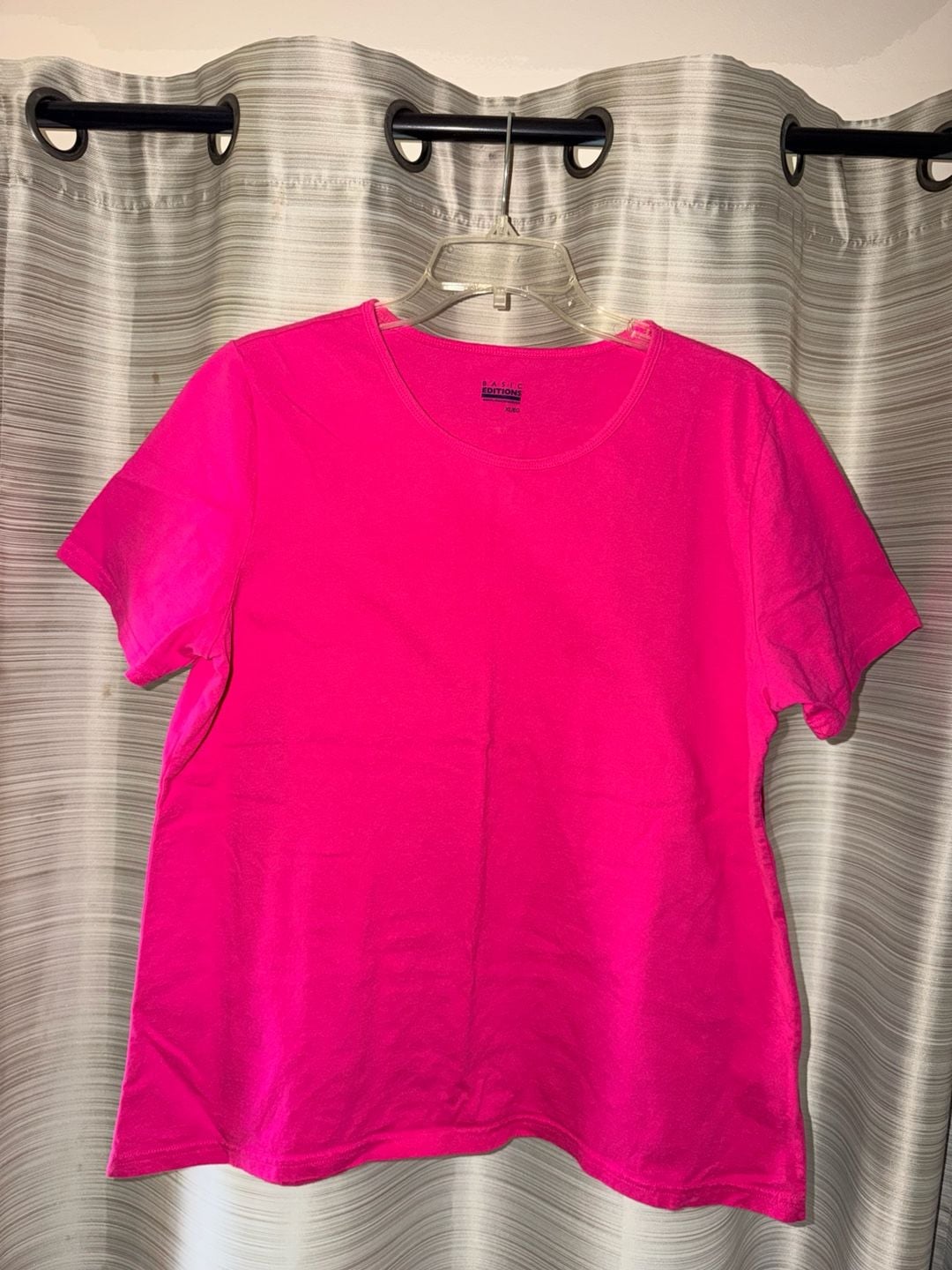 Basic Editions T-Shirt Size XL Hot Pink Short Sleeve 2