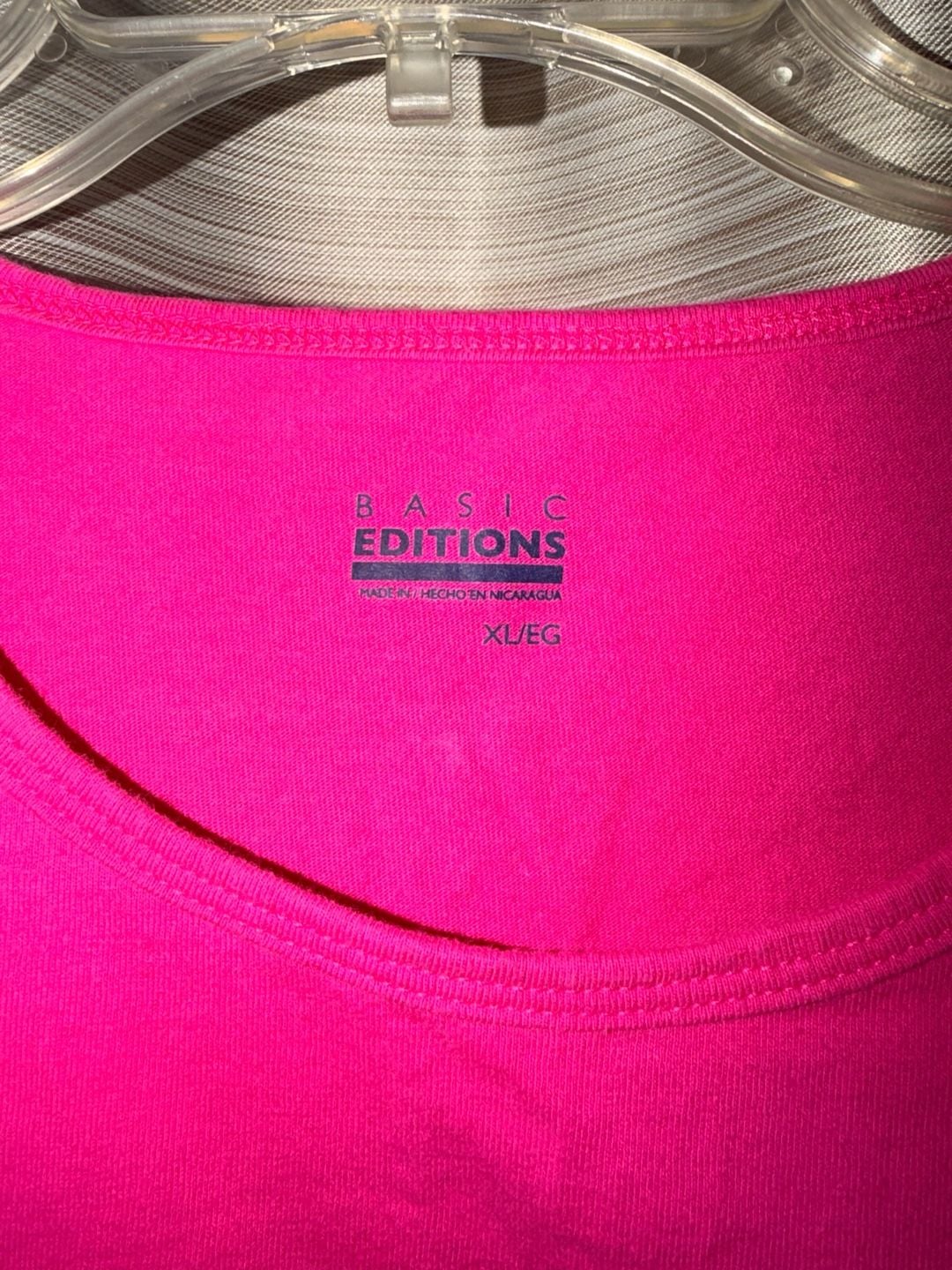 Basic Editions T-Shirt Size XL Hot Pink Short Sleeve 3