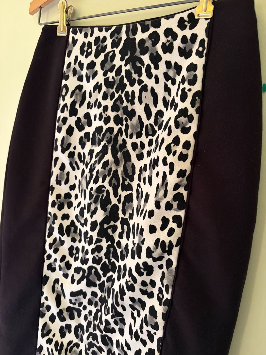 Skirt Pencil Leopard Print Black White 3