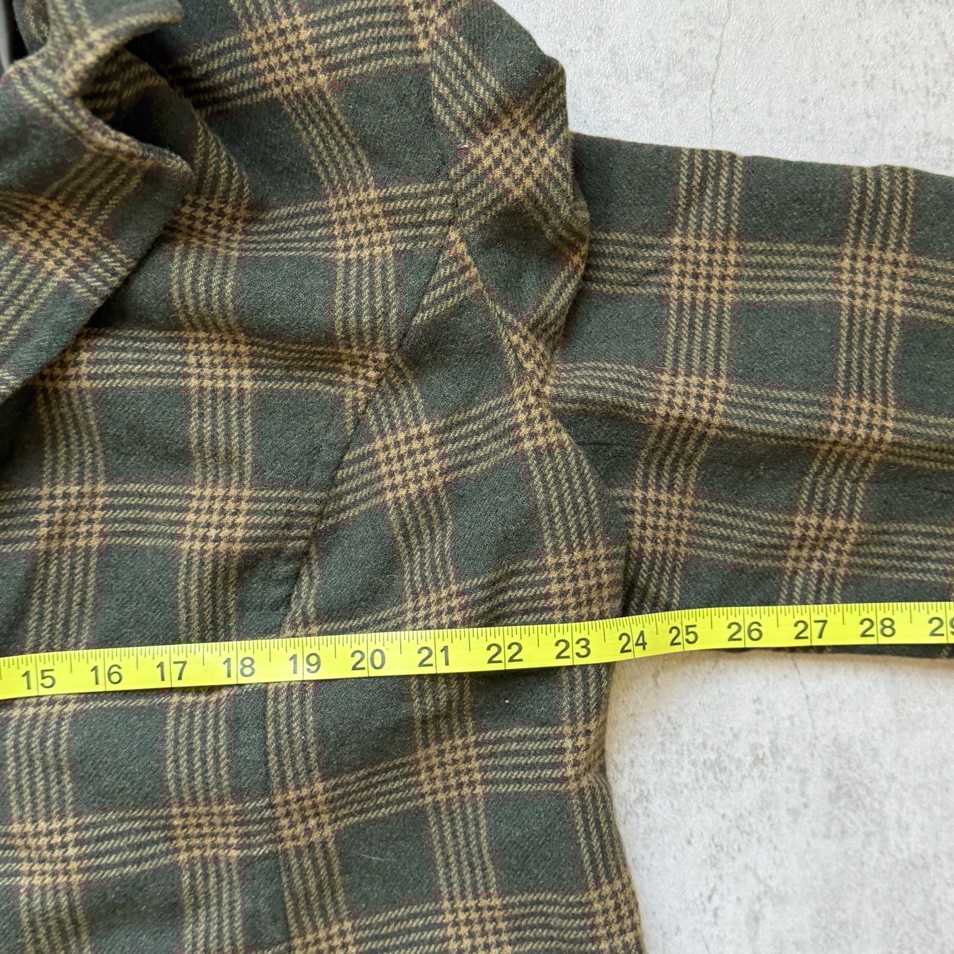 Talbots Woman Petite Blazer Size 18WP Green Plaid Wool Blend Jacket 5