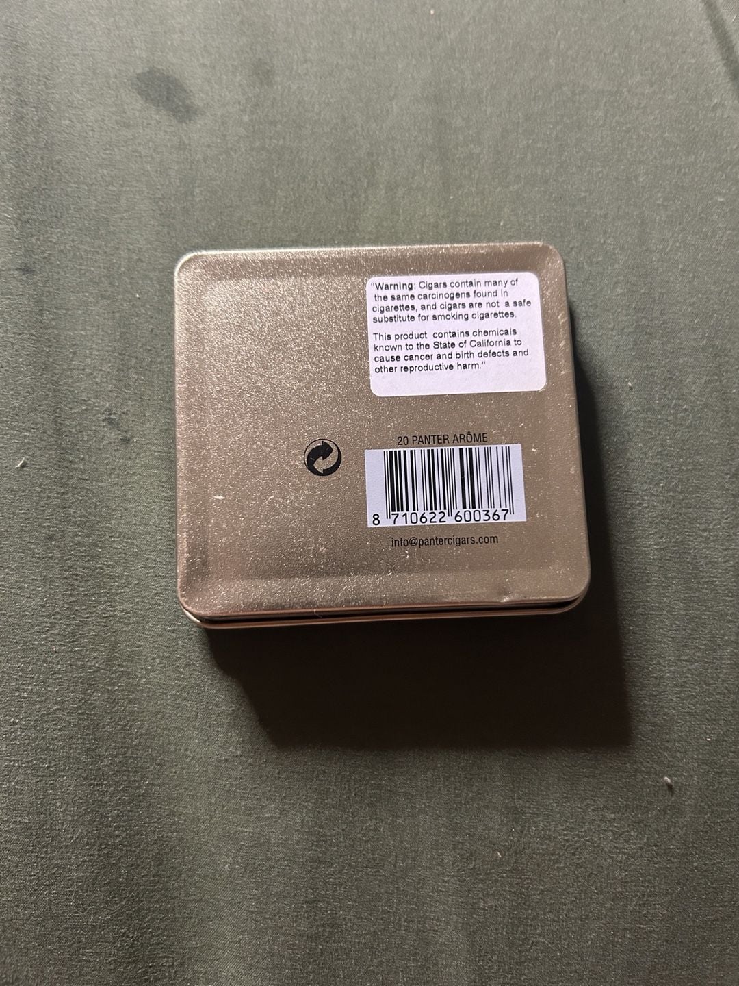 Panter Arôme Cigar Tin Empty Collectible Metal Case 2