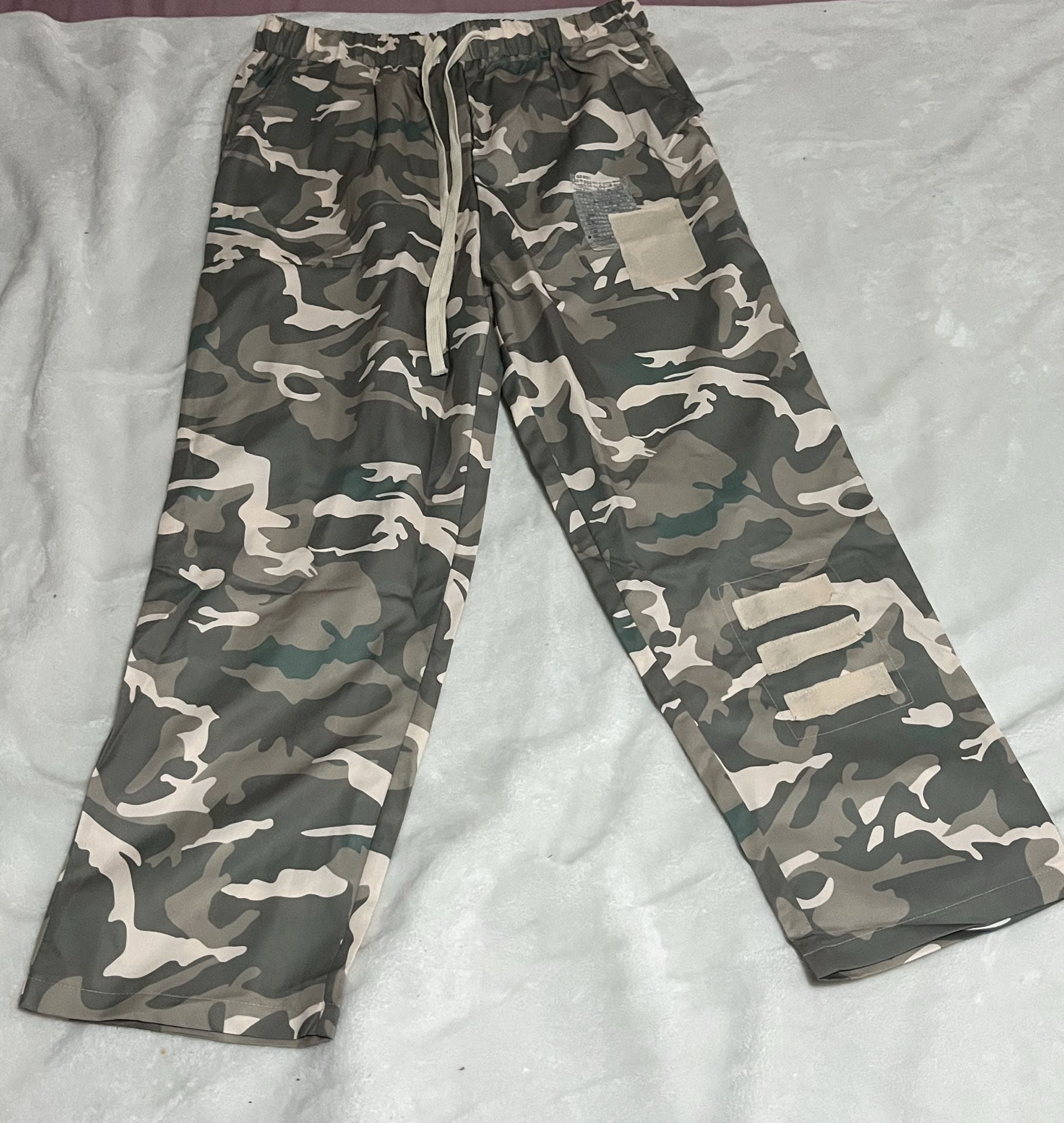 Unbranded Camouflage Lounge Pants Size XL Drawstring Sequin Patch 2