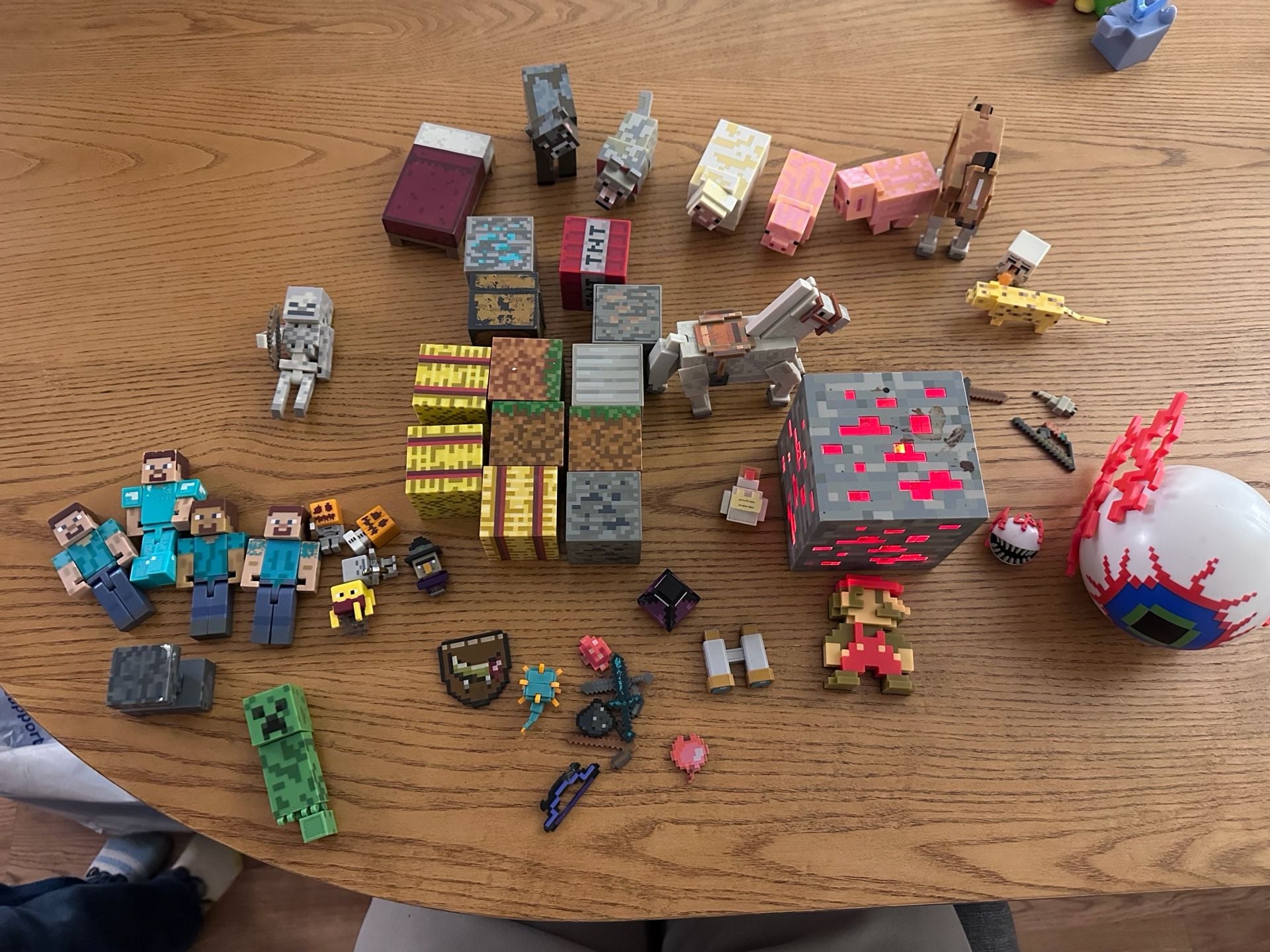 Minecraft Action Figures Lot Figures Blocks Animals Weapons Lot 1