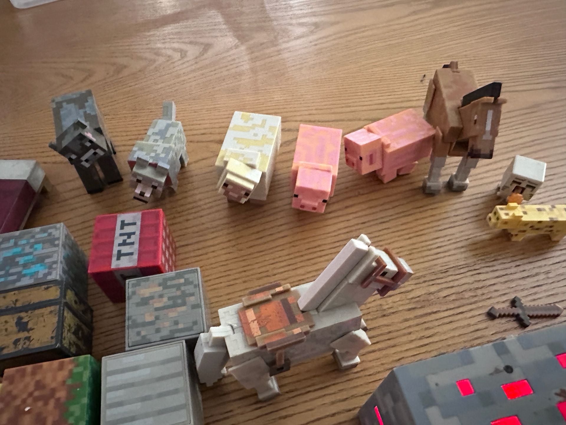 Minecraft Action Figures Lot Figures Blocks Animals Weapons Lot 3