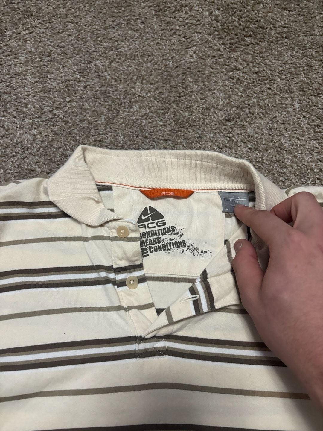 Early 2000s Nike ACG Striped Polo Shirt 5