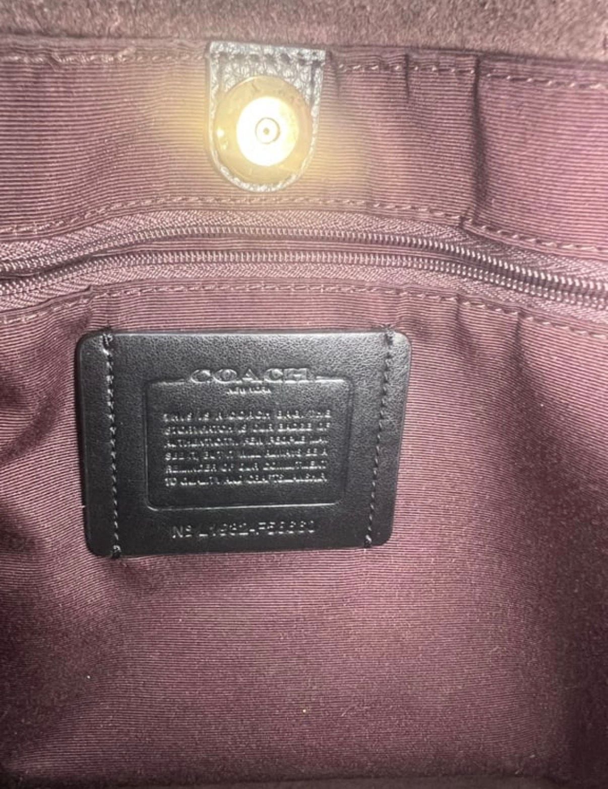 Coach Black Pebbled Leather Tote Bag 6