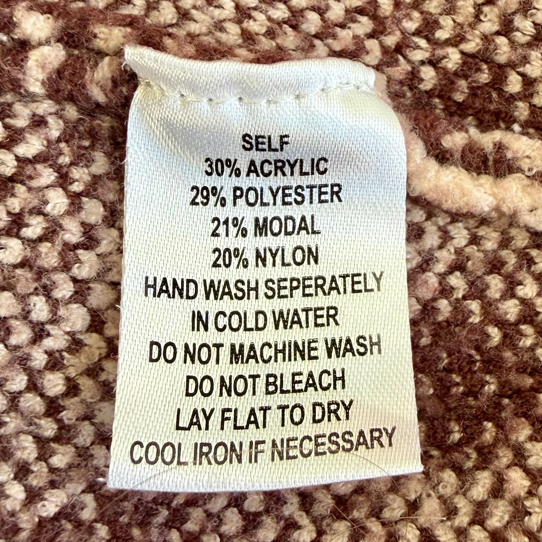 Cotton Candy LA Women’s Cardigan Sweater Brown Argyle Cropped Size Large 5