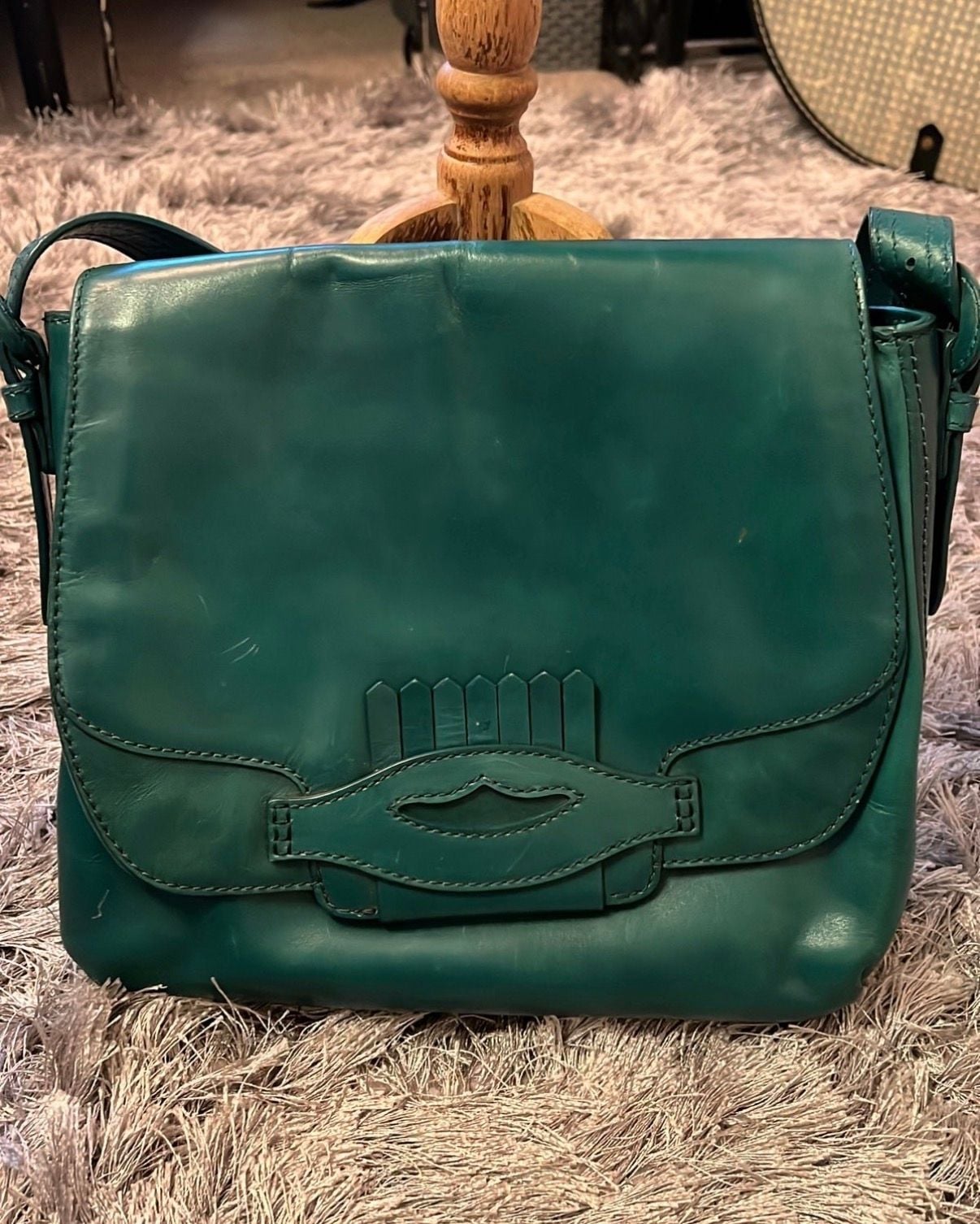 Botkier Green Leather Shoulder Bag Crossbody 6