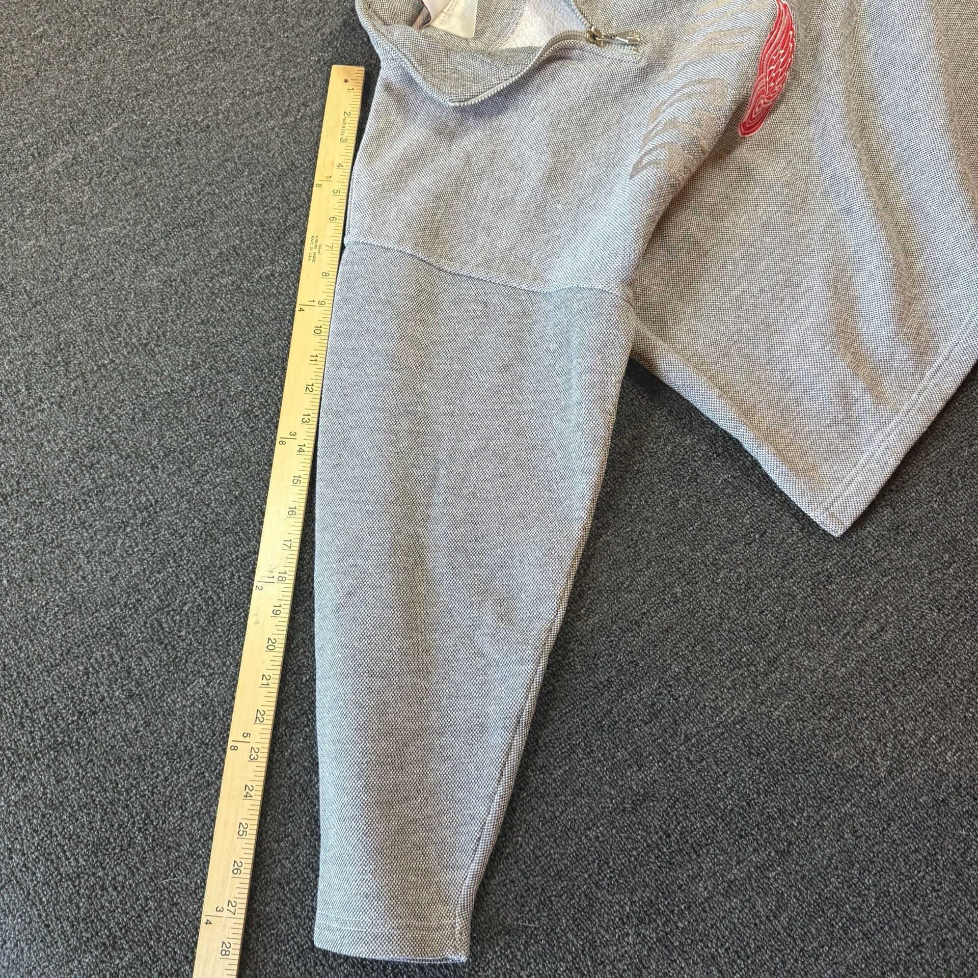 Vintage Detroit Red Wings 1/4 Zip Pullover Sweatshirt Gray 9