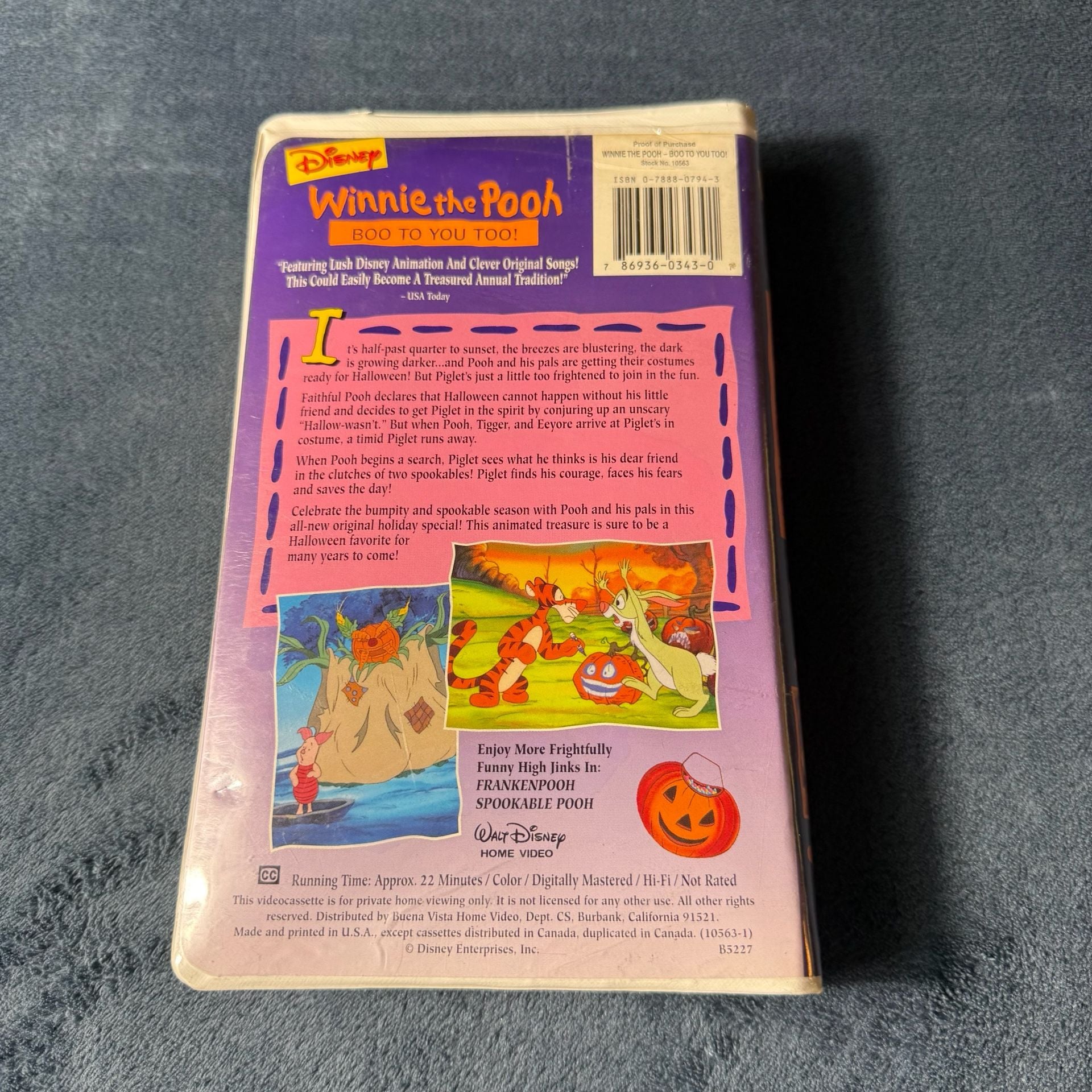 Disney Winnie the Pooh Boo To You Too! VHS Tape 2