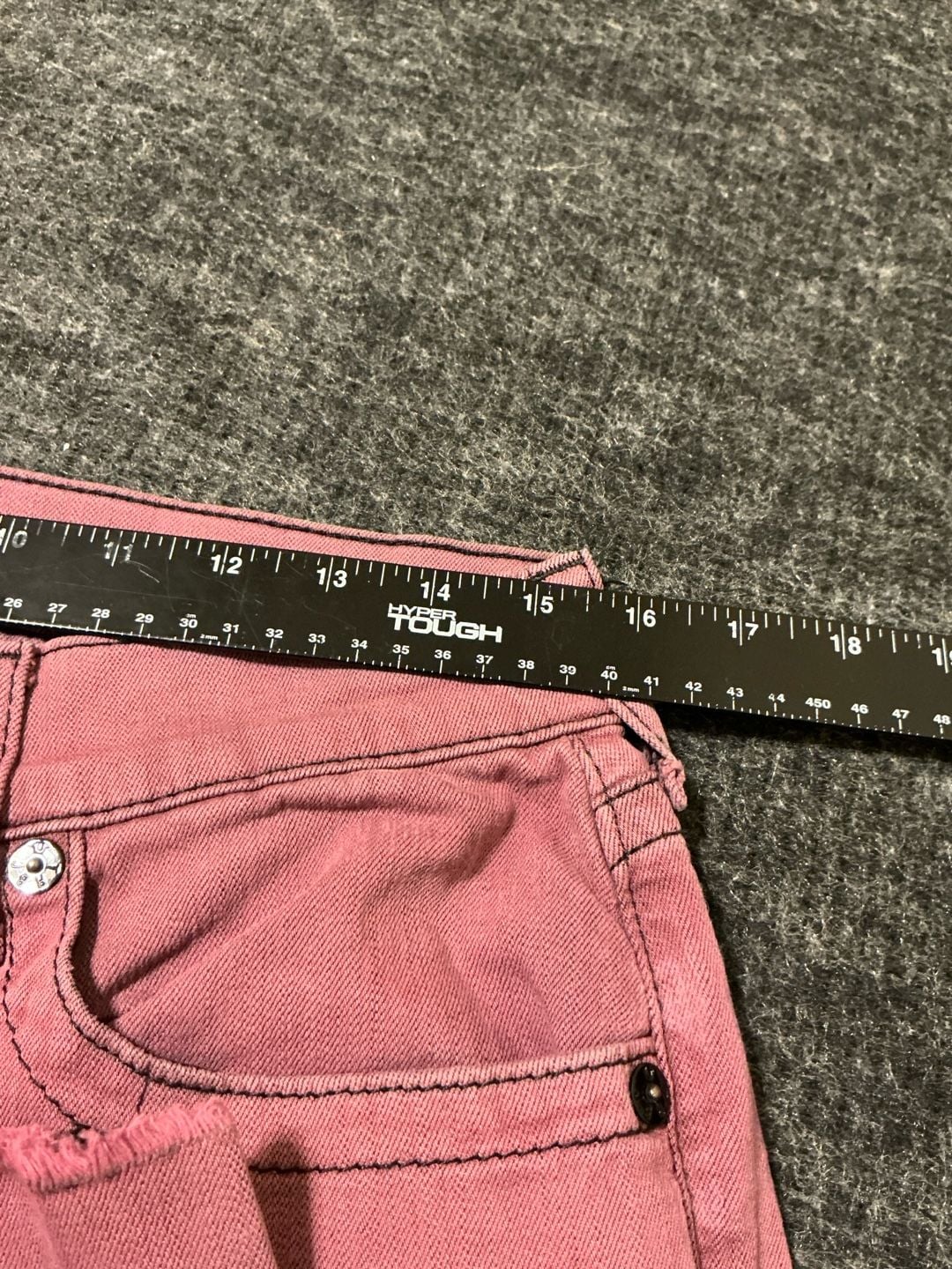 True Religion Geno Relaxed Slim Moto Jeans Womens Size 30 Pink Distressed 7