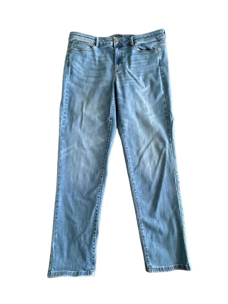 J.Jill Boyfriend Straight-Leg Ankle Jeans Size 14 Light Wash 3