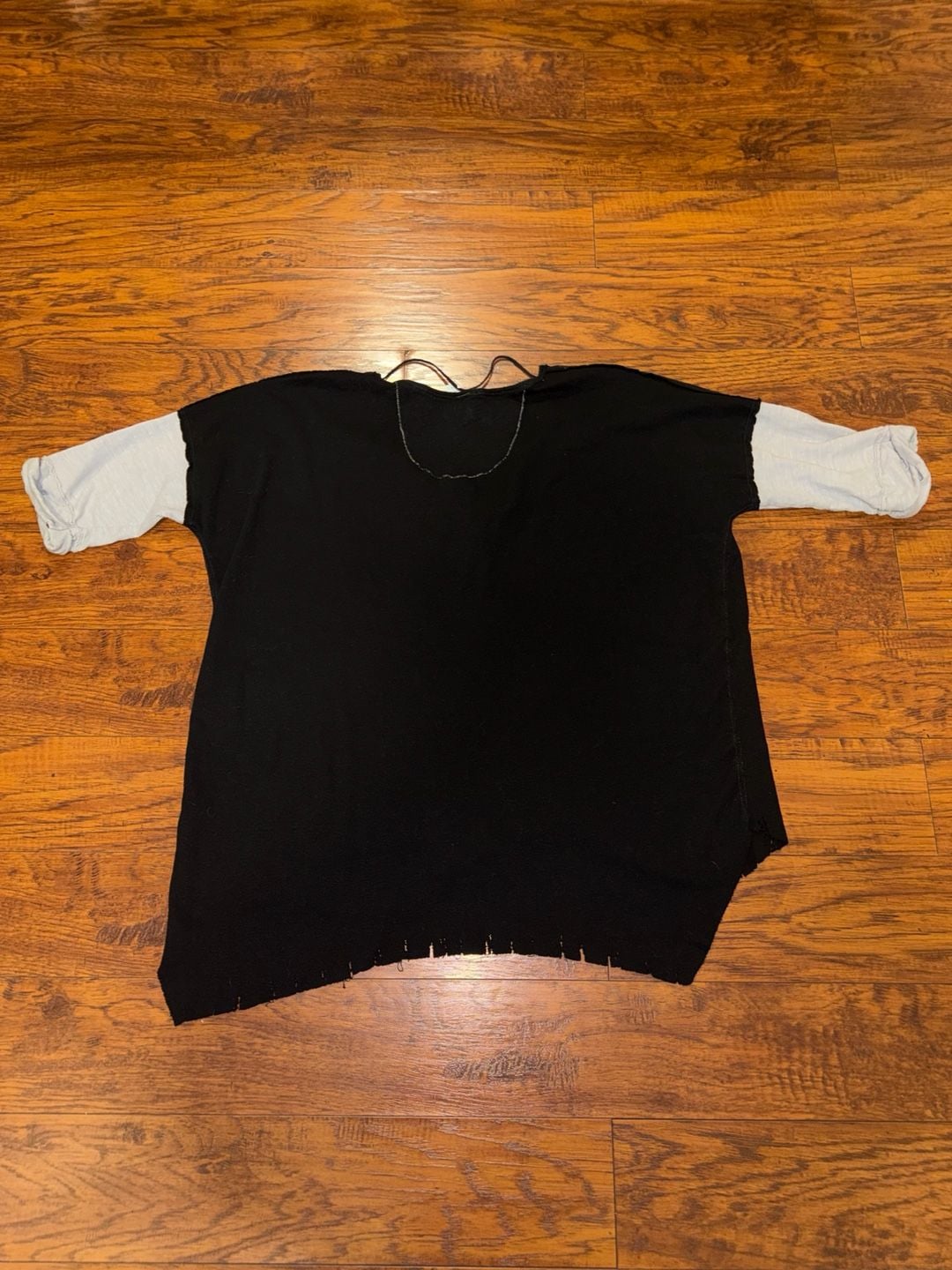 We The Free Henley Top Size S Black Contrasting Sleeves 5