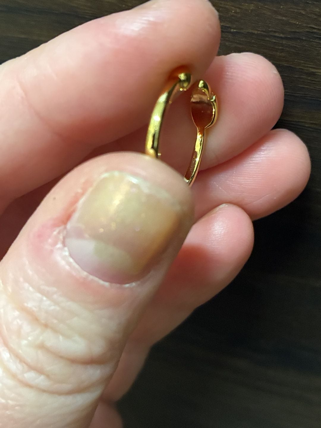 Gold Tone Leaf And Ball Open Wrap Ring 6