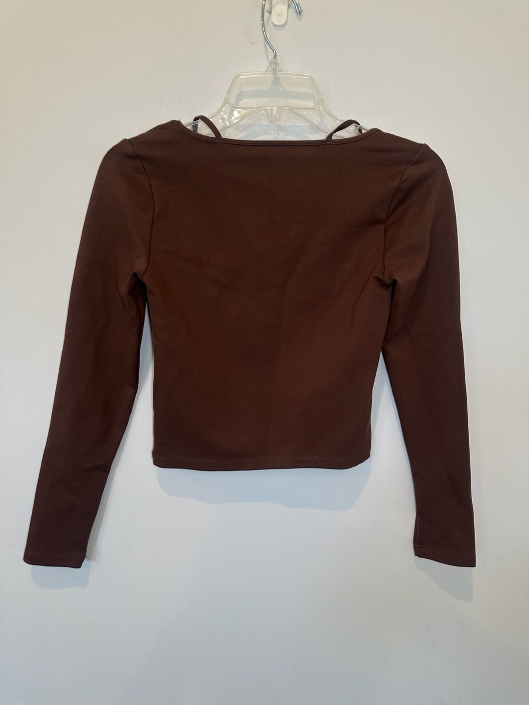 Abercrombie & Fitch Square Neck Long Sleeve Top Size XS Brown 2