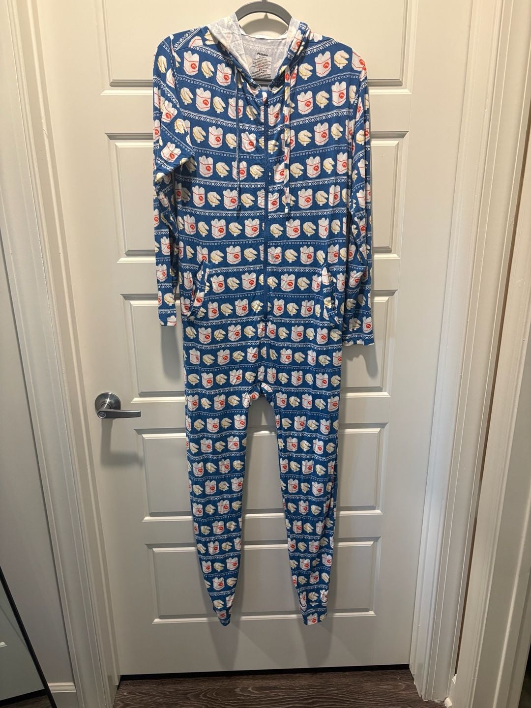 MeUndies Onesie Size S/M Takeout Fortune Cookie Hooded Pajama Jumpsuit 2