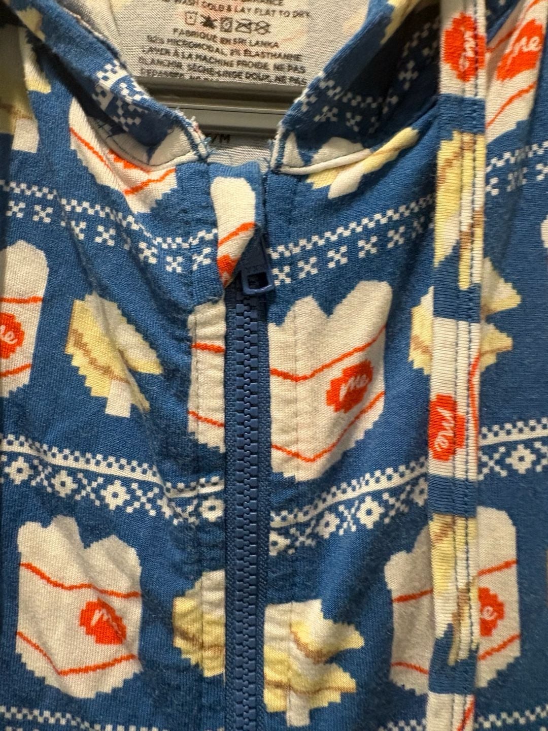 MeUndies Onesie Size S/M Takeout Fortune Cookie Hooded Pajama Jumpsuit 5