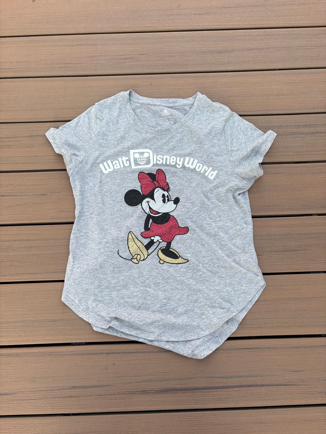 Disney Parks Walt Disney World Minnie Mouse T-Shirt Size M Gray 1
