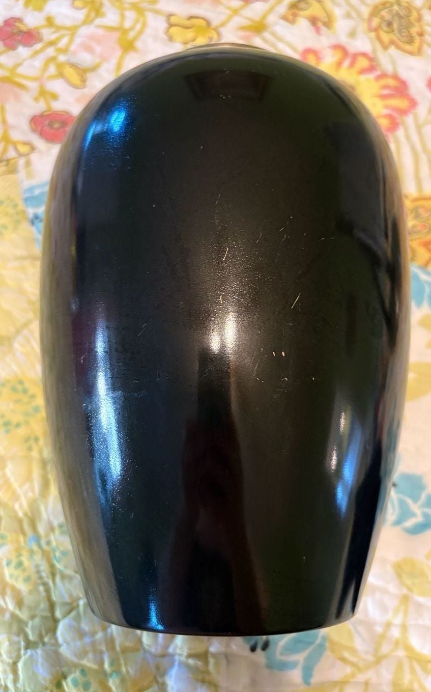 Preowned Vintage Japanese Etched Metal Or Bronze Vase Pheasant Floral Design 3