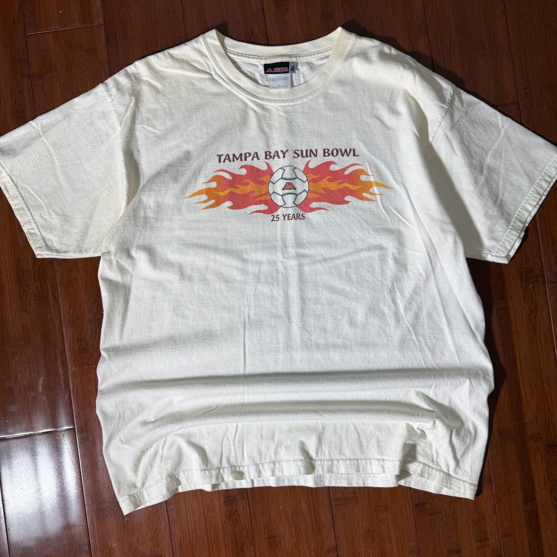 Kappa Tampa Bay Sun Bowl 25 Years T-Shirt Size XL White Graphic 2