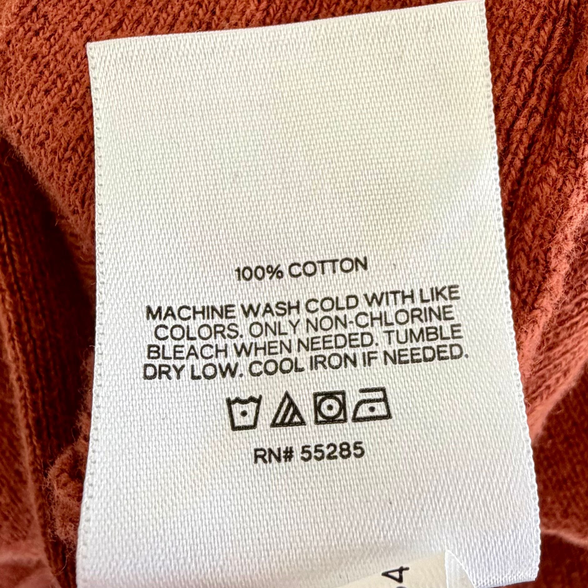 Express Men’s Ribbed Knit Cardigan Rusted Orange Long Sleeves Size L 4