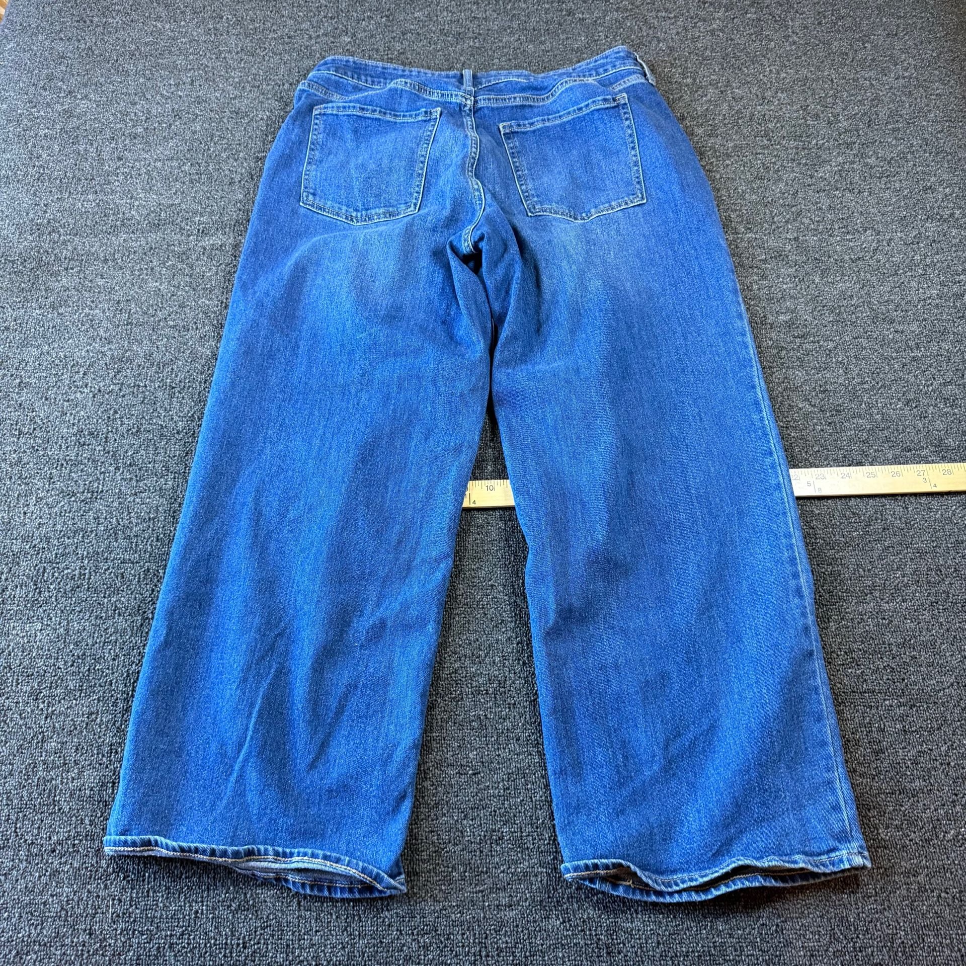 Old Navy High-Rise Wow Wide Leg Jeans Size 14 Petite Blue Denim 7
