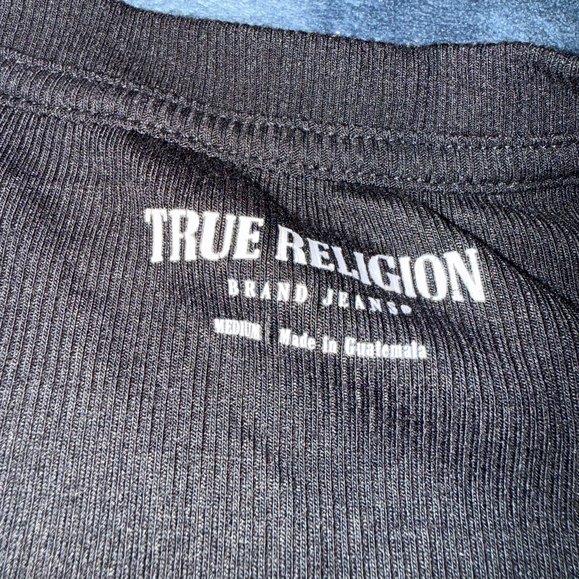 True Religion World Tour Long Sleeve Ribbed Shirt Medium Brown 3
