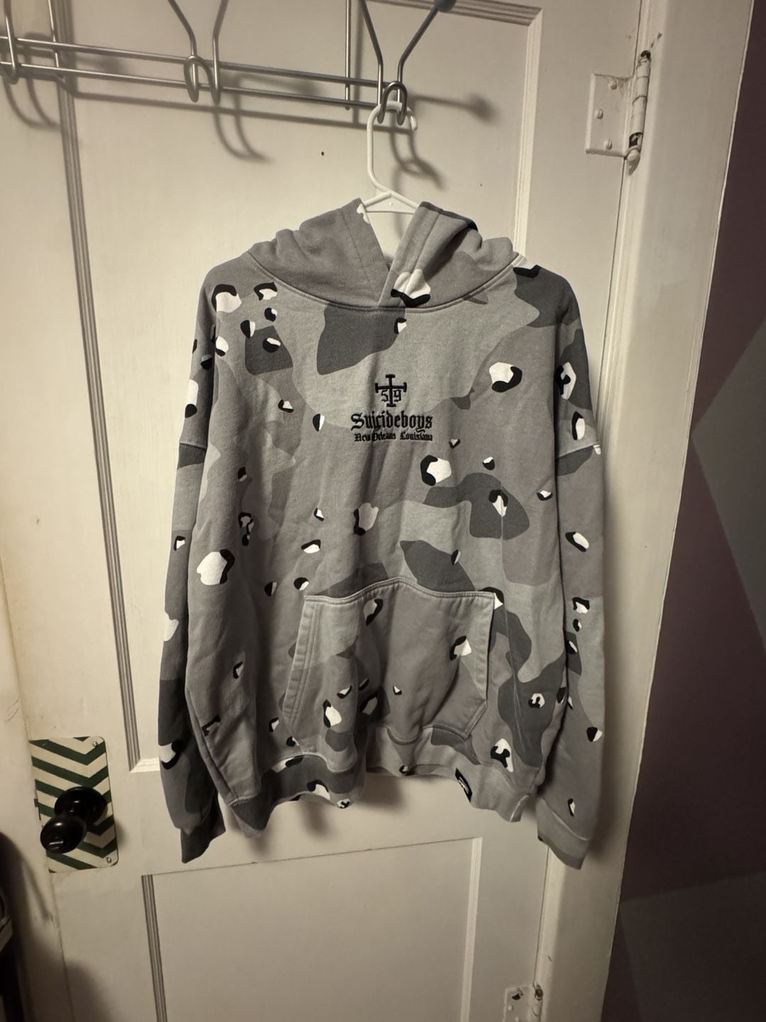G59 Records Suicideboys Camo Hoodie Size XL Grey Black White 2