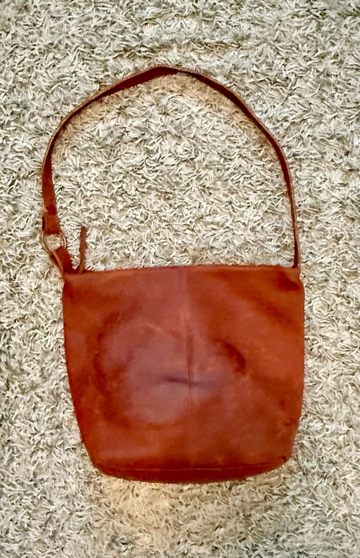 Green Fields Brown Leather Shoulder Bag Purse 3