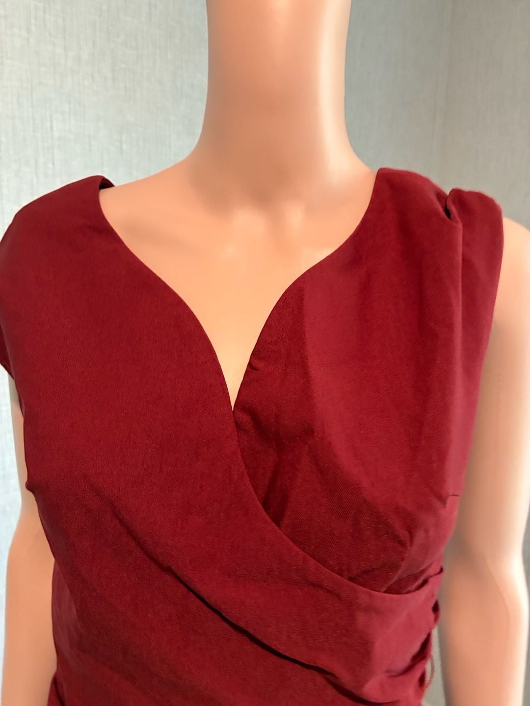 Muxxn Red Wrap Pencil Dress 4