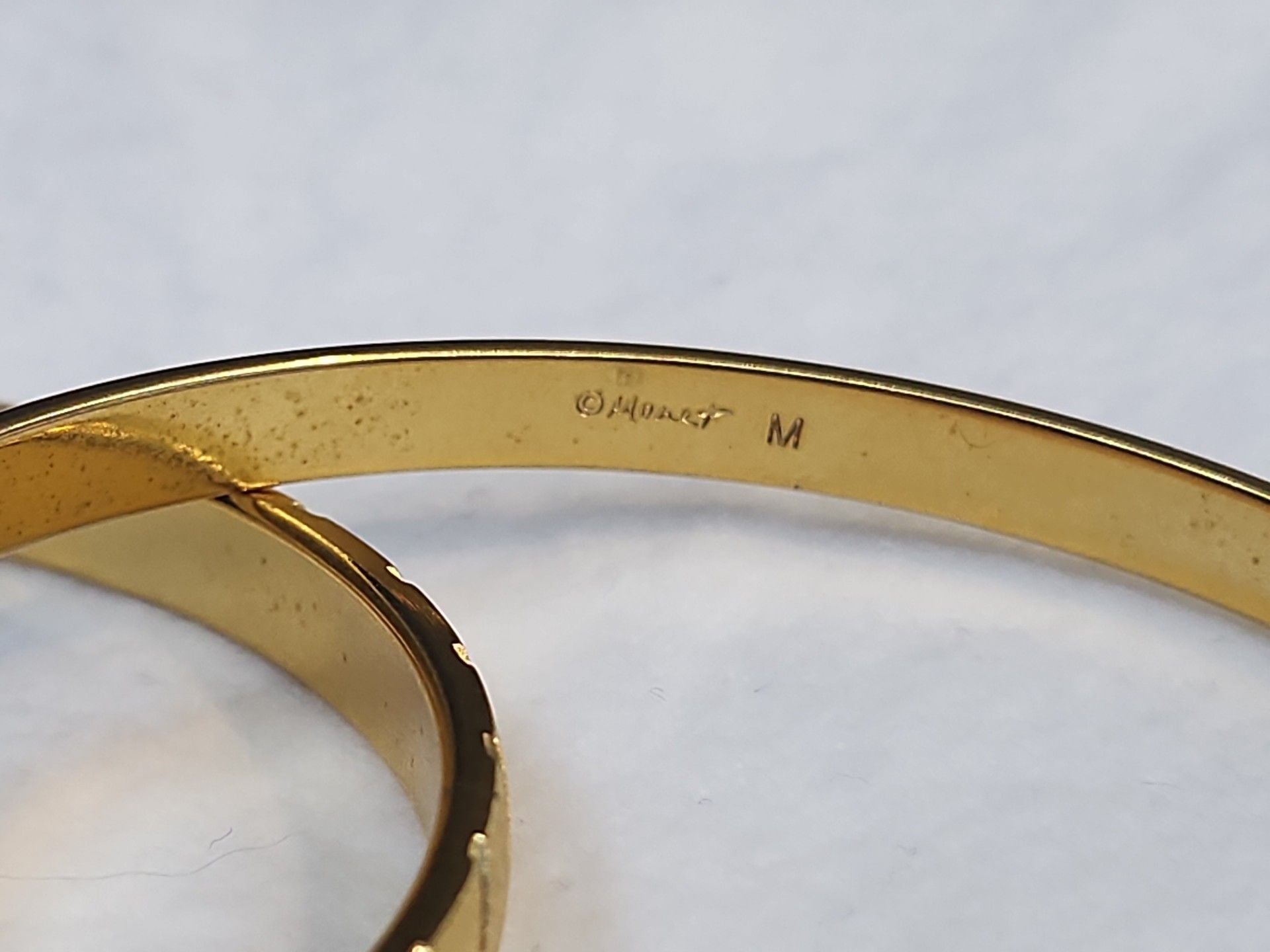 Monet Gold Tone Bangle Bracelets Set Size M 3