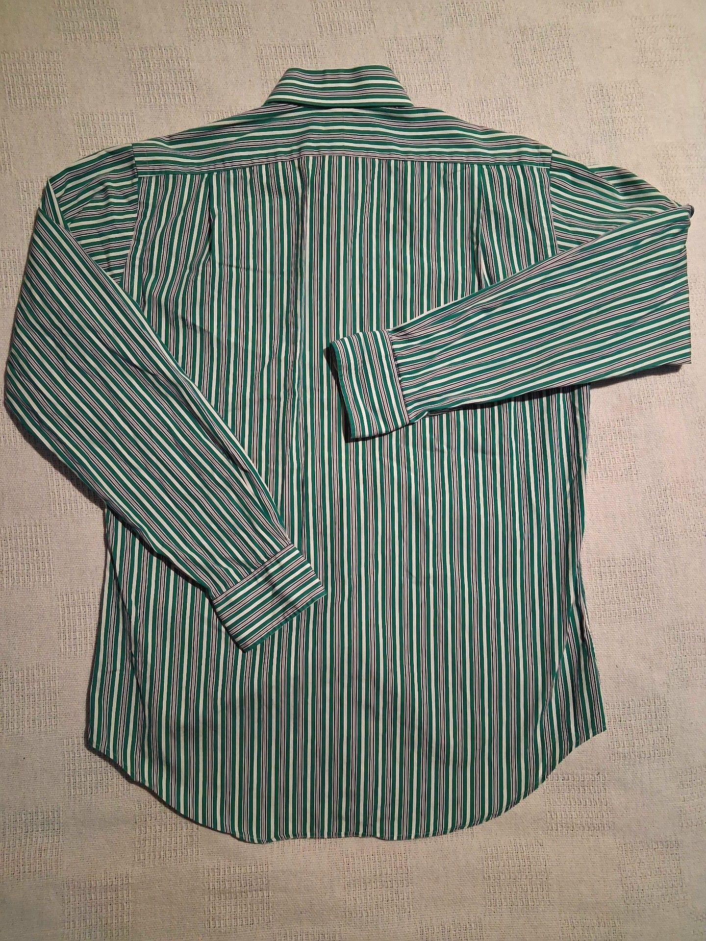 Polo by Ralph Lauren Regent Classic Fit Shirt Size 15 M Green Striped 7