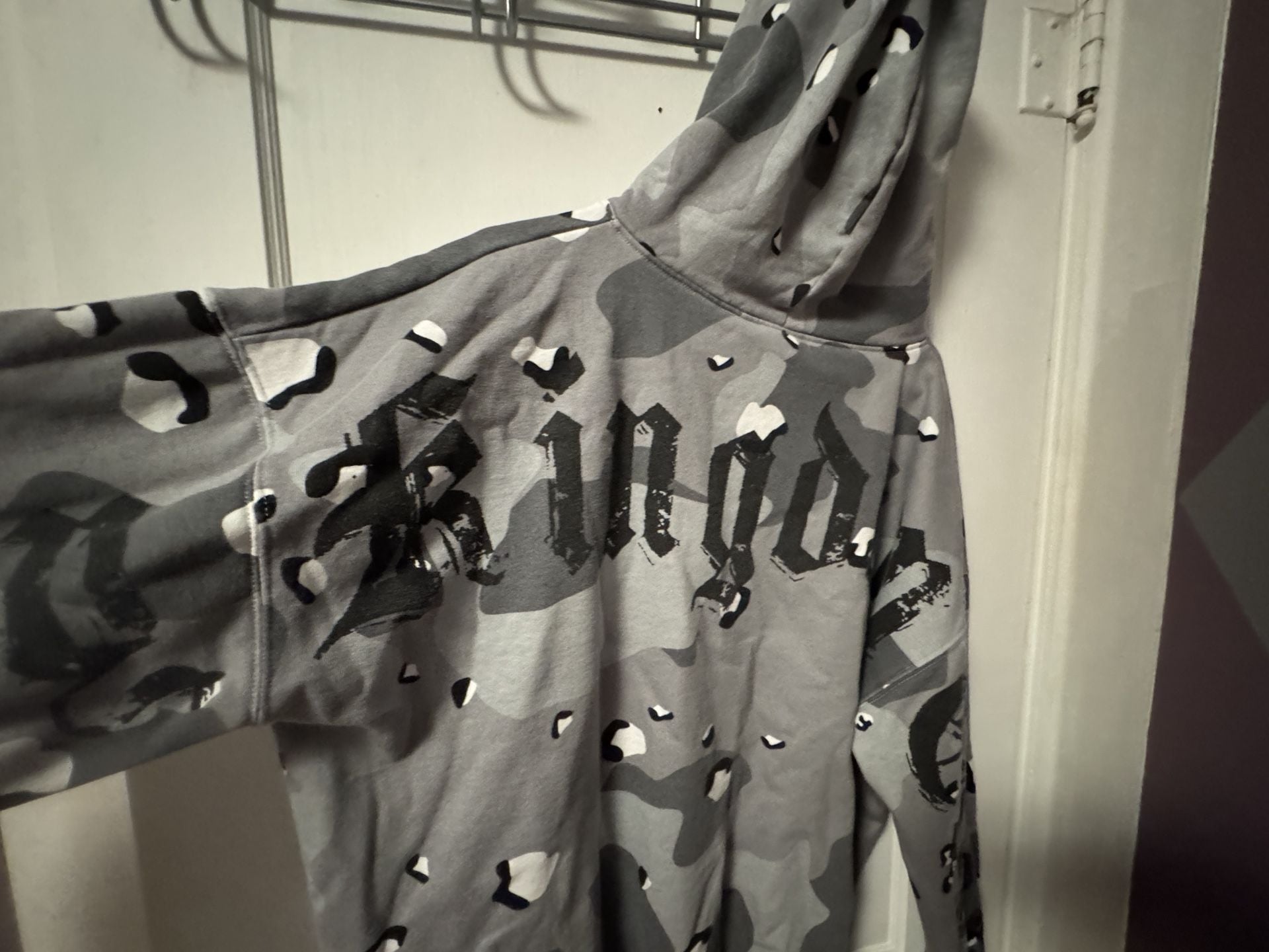 G59 Records Suicideboys Camo Hoodie Size XL Grey Black White 9