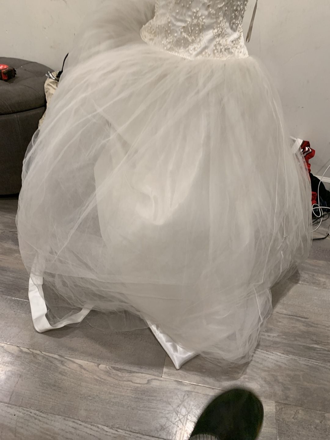 Unbranded Beaded Lace Wedding Dress Ball Gown White Tulle Bridal 3
