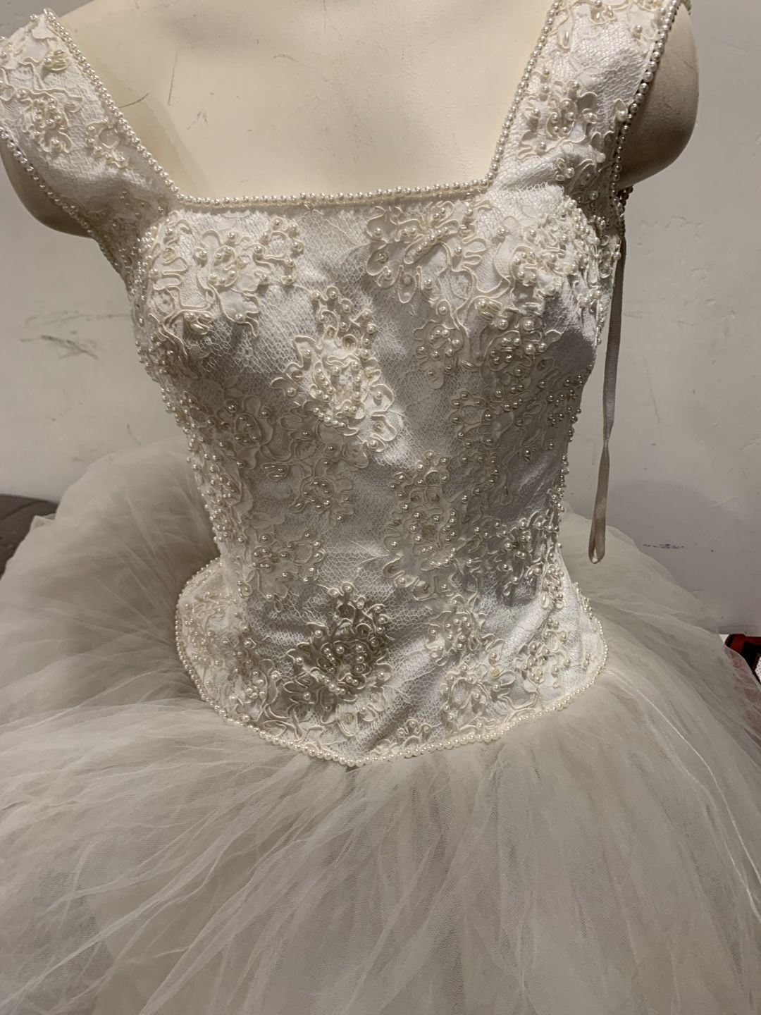 Unbranded Beaded Lace Wedding Dress Ball Gown White Tulle Bridal 5