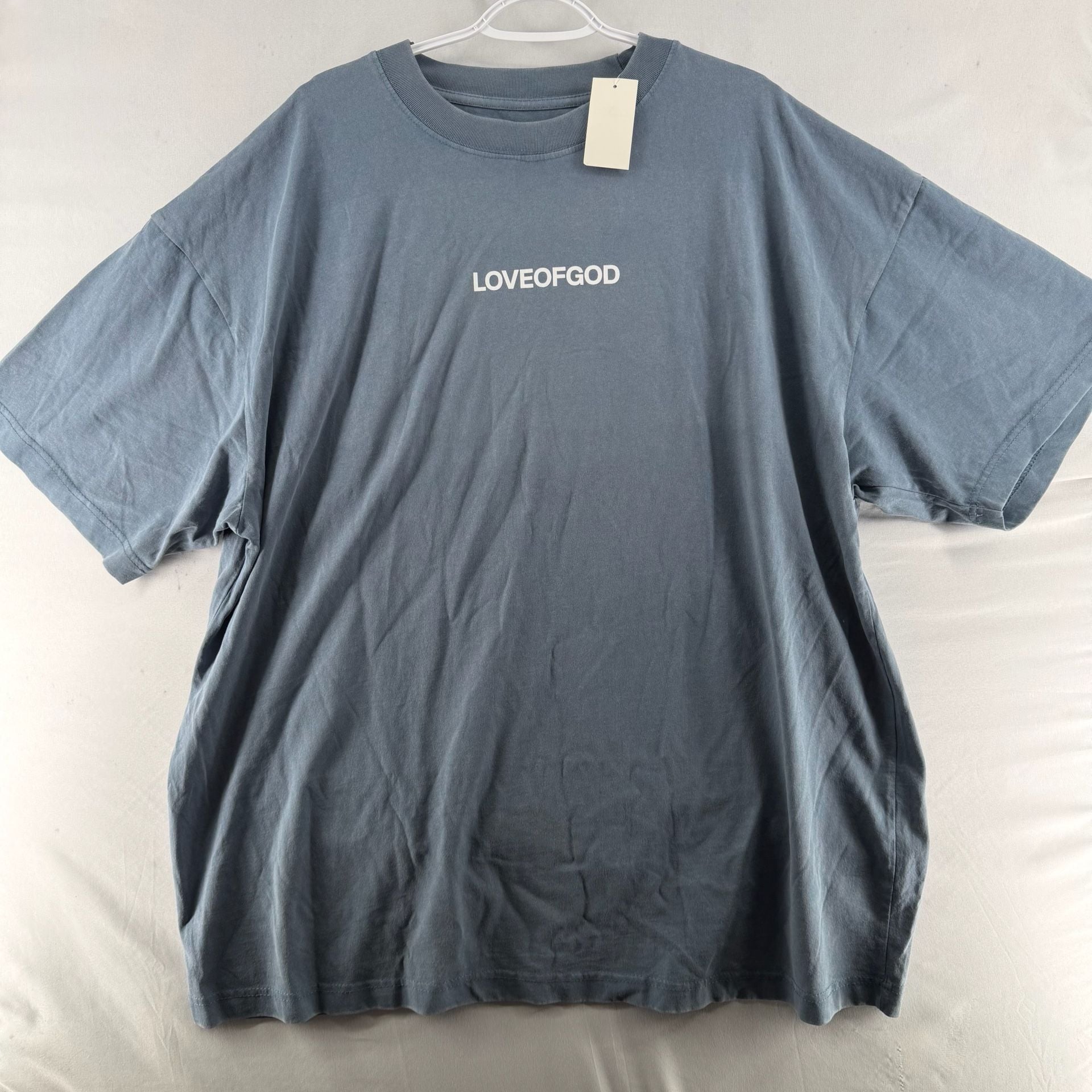 1682 Tena Loveofgod T-Shirt 2XL Blue Jesus Loves You Graphic Tee 2
