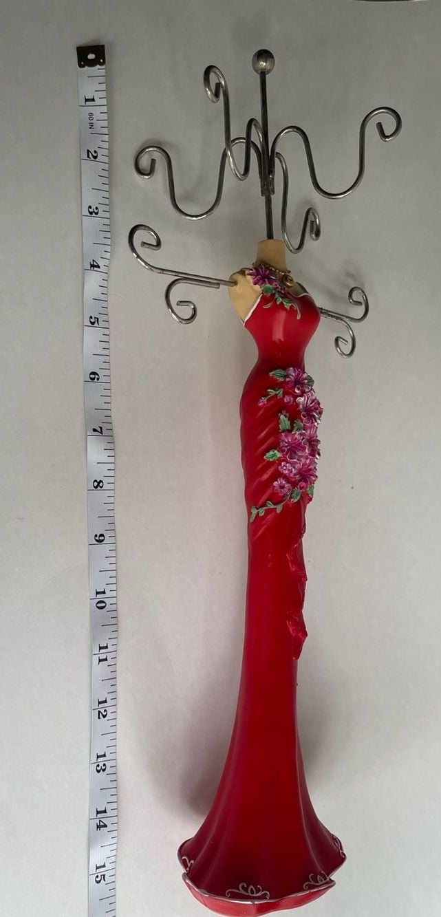 Red Dress Mannequin Jewelry Holder Stand 6