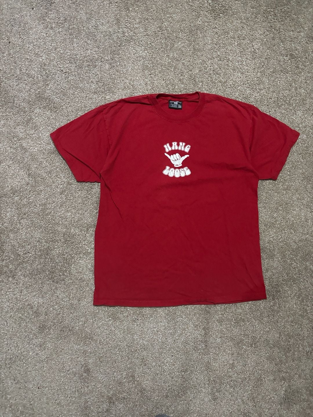 Early 2000s Steve & Barry's Hang Loose T-Shirt Size XXL Red Graphic 2