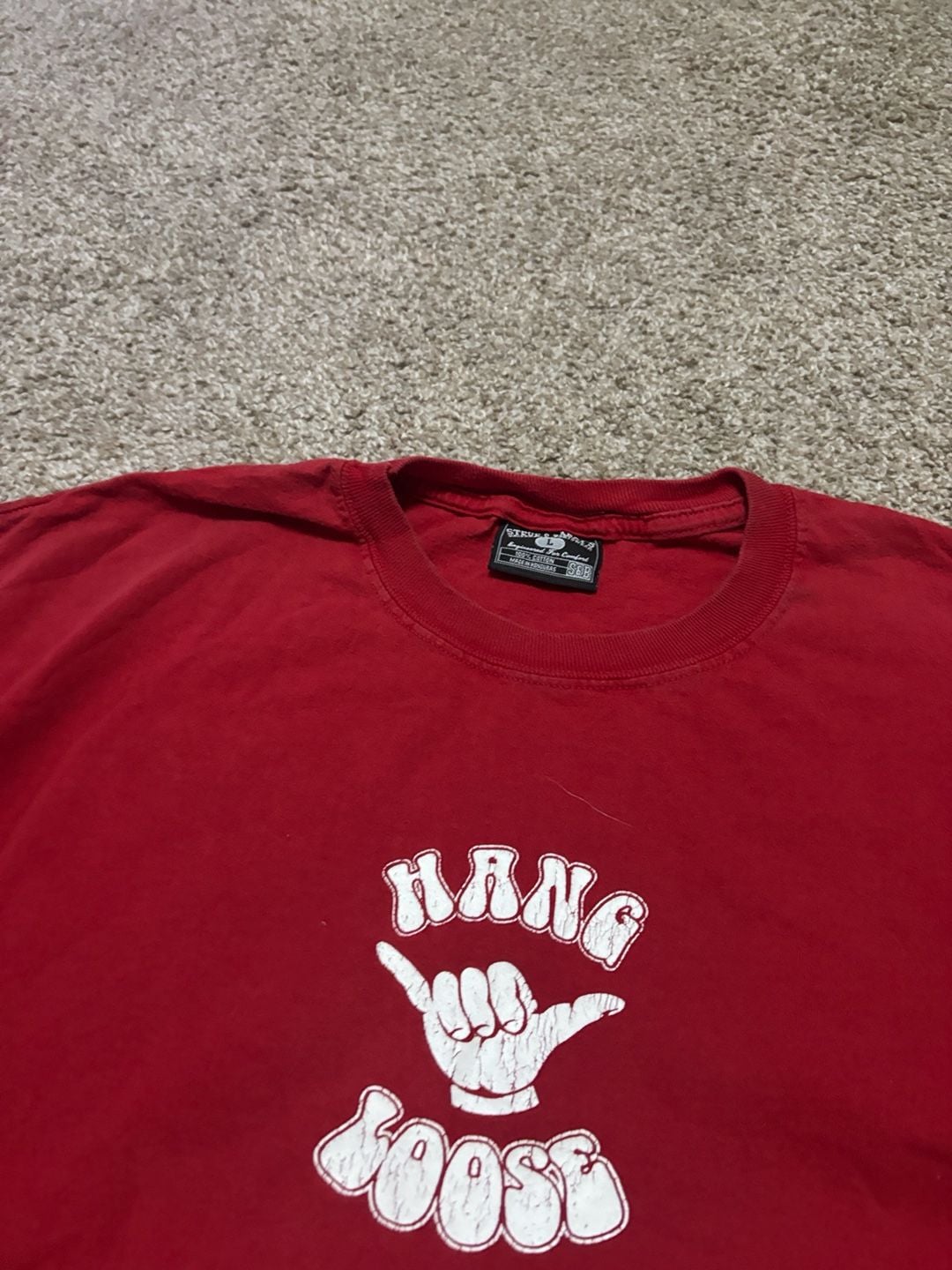 Early 2000s Steve & Barry's Hang Loose T-Shirt Size XXL Red Graphic 5
