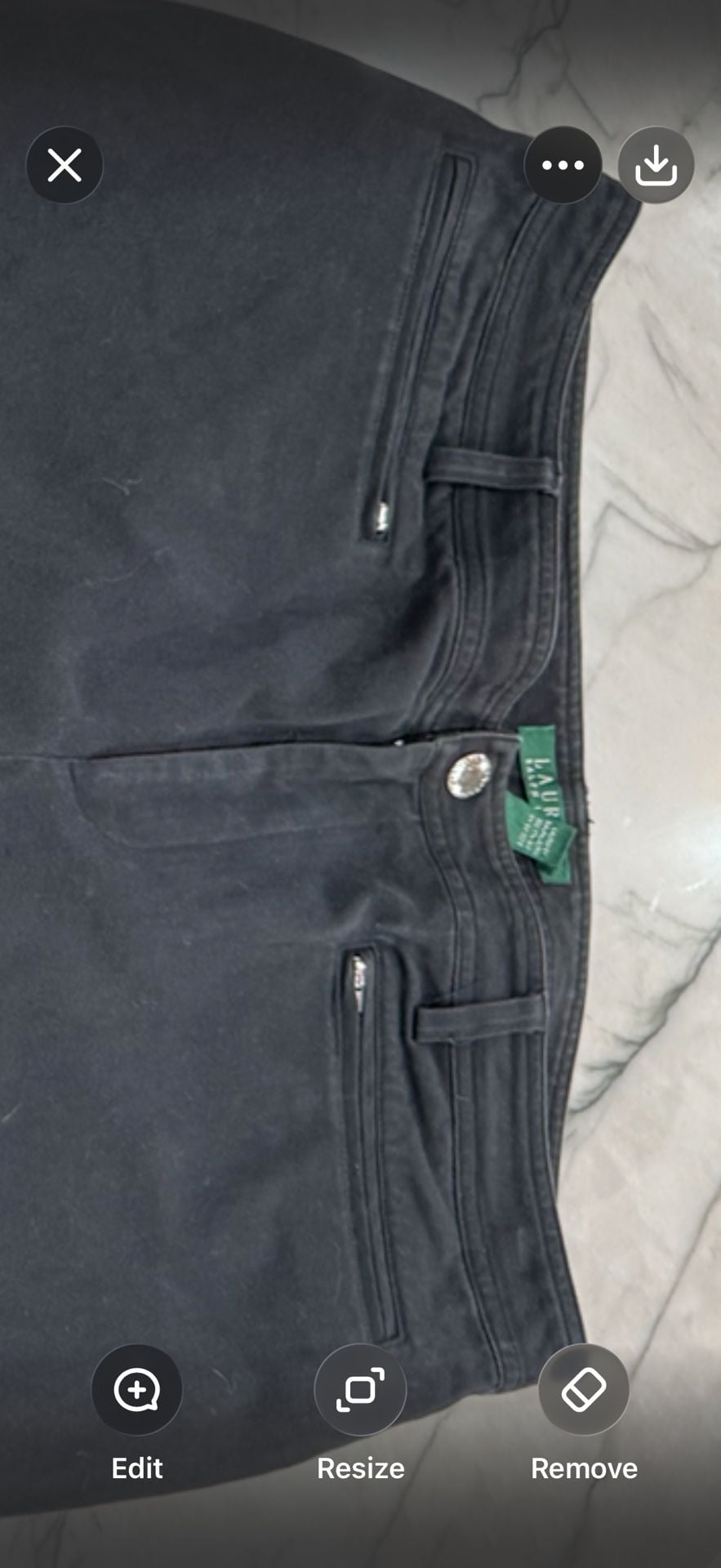 Lauren Ralph Lauren Crop Pants Size 12 Black Cotton Blend 3