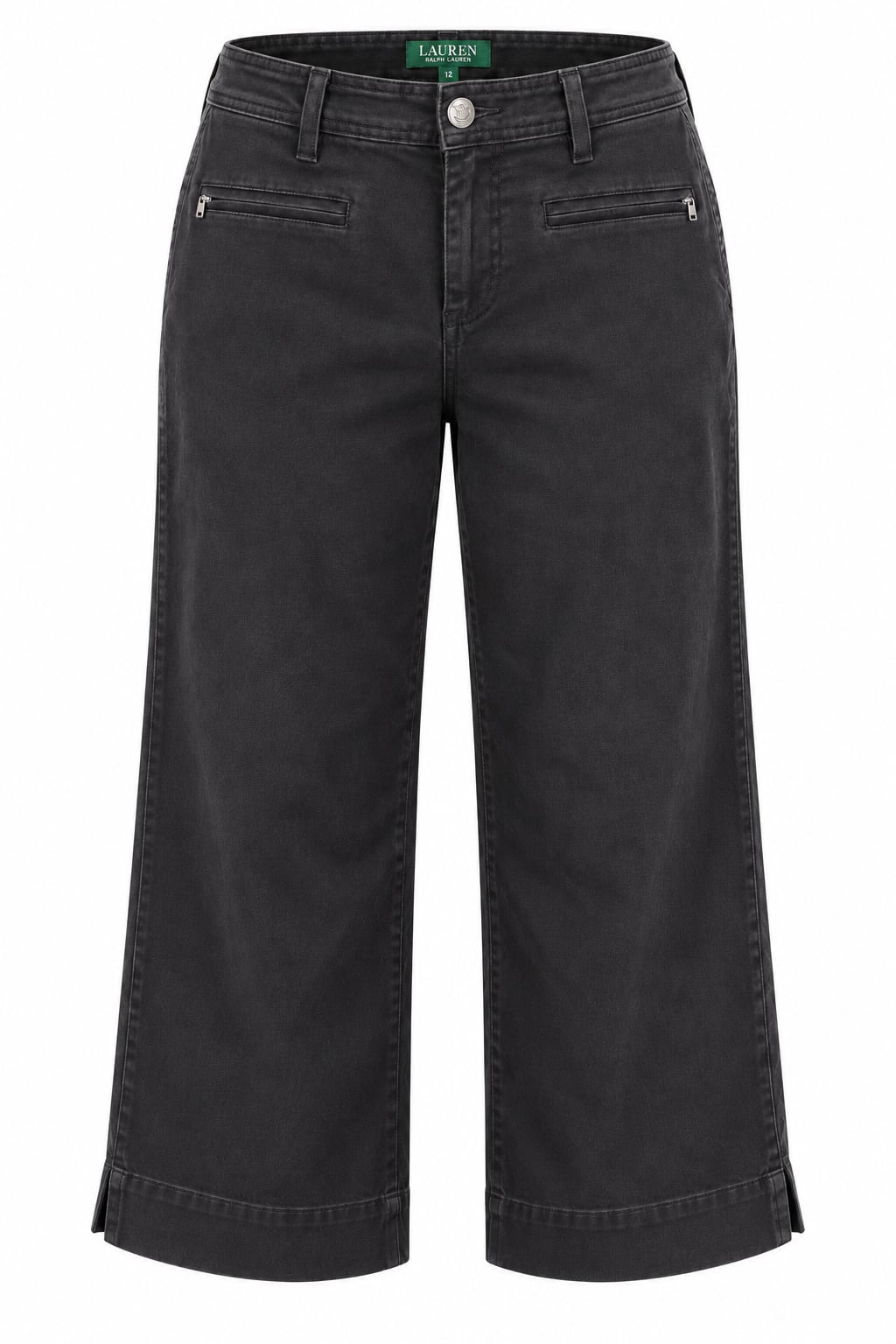 Lauren Ralph Lauren Crop Pants Size 12 Black Cotton Blend 5